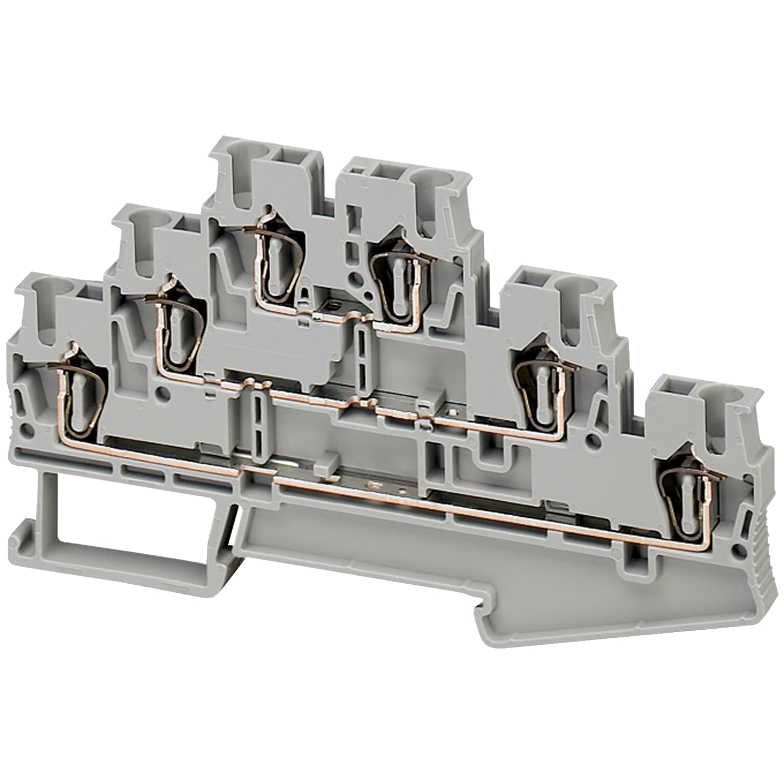 SCHNEIDER ELECTRIC - Morsetto molla 3piani, 6pt, 2,5mm² grigio
