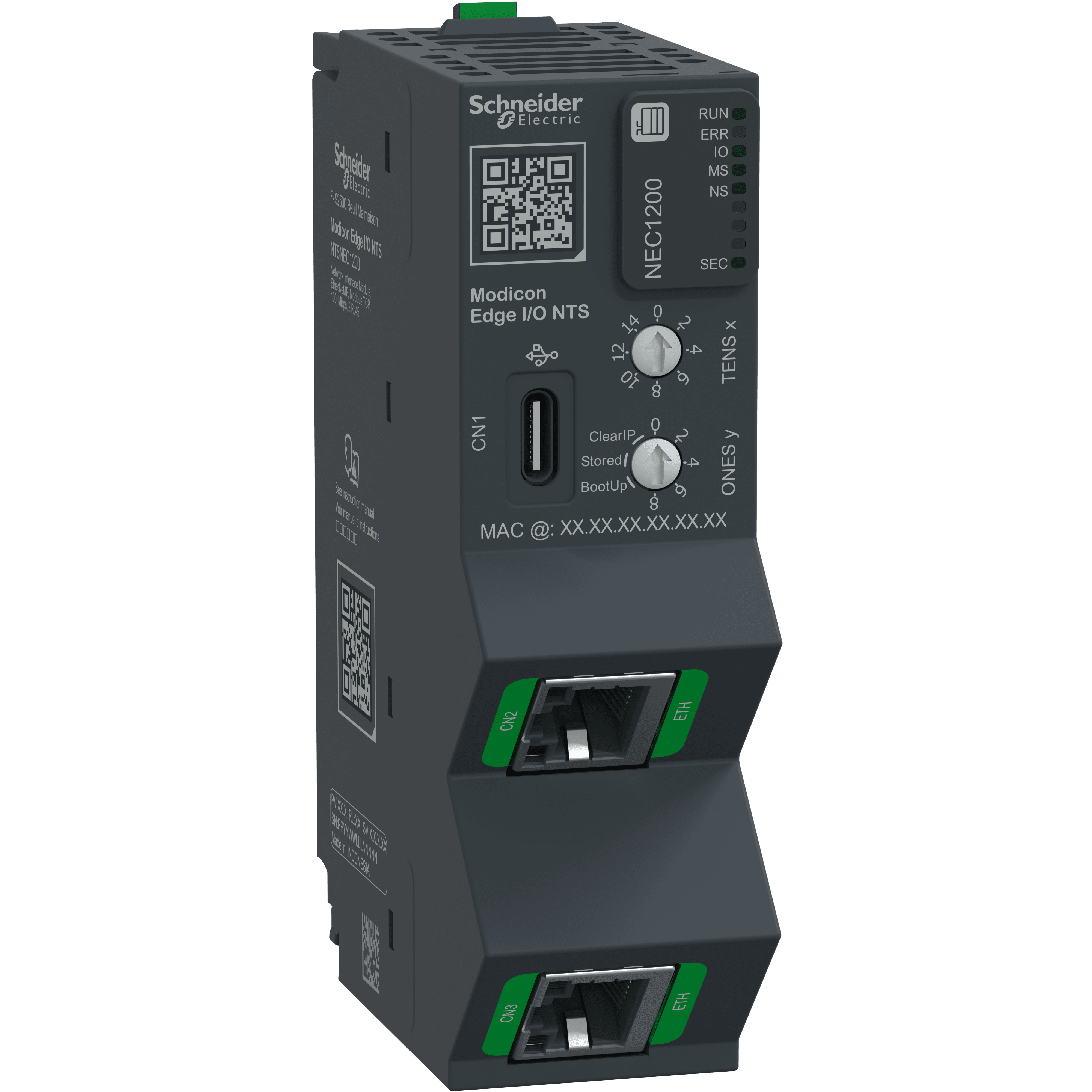 SCHNEIDER ELECTRIC - Modulo di interfaccia di rete, EtherNet/IP, Modbus TCP, 100 Mbps, 2 RJ45, Modicon Edge I/O NTS
