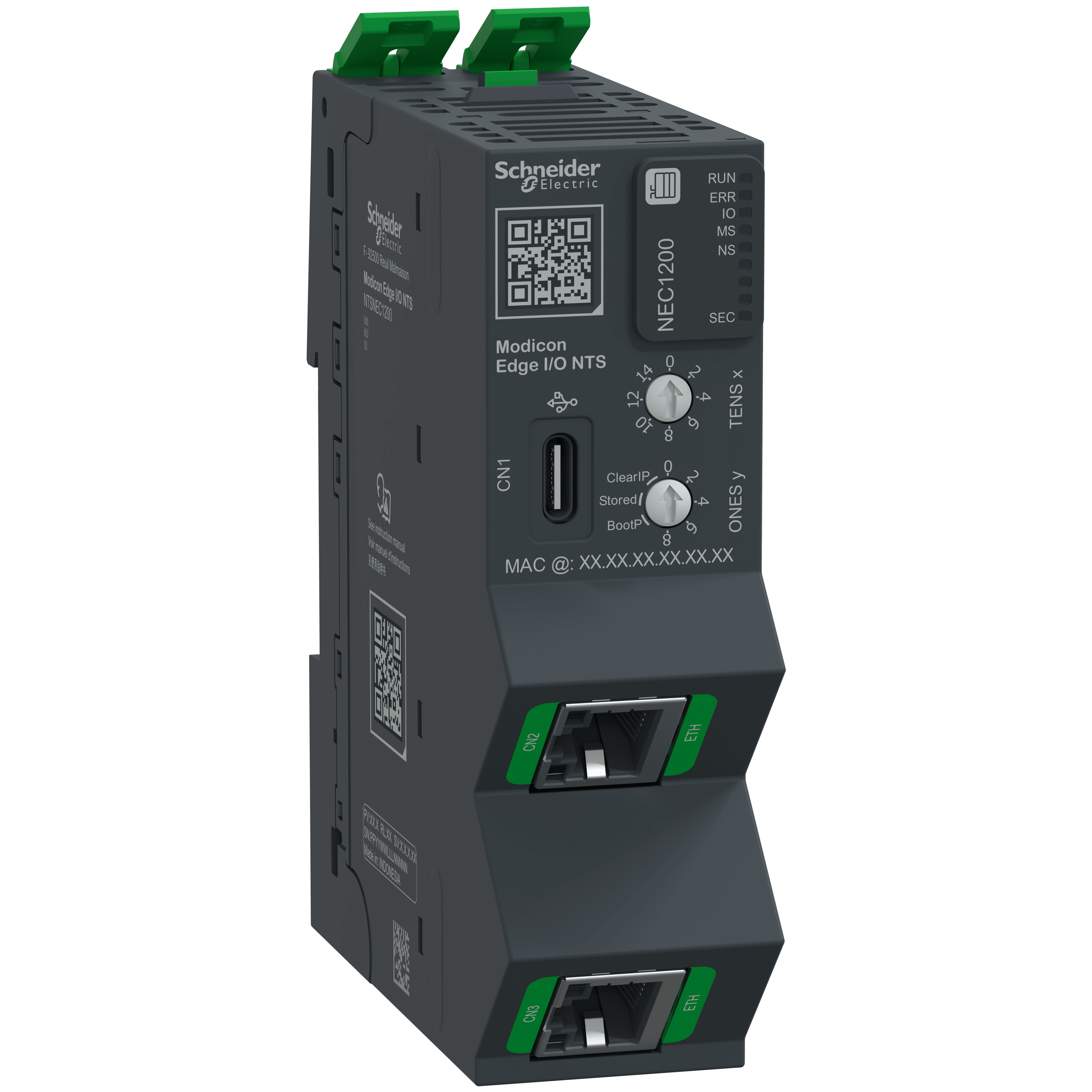 SCHNEIDER ELECTRIC - Modulo interfaccia di rete + base + terminazione, EtherNet/IP, Modbus TCP, 100 Mbps, 2 RJ45, Modicon Edge I/O NTS