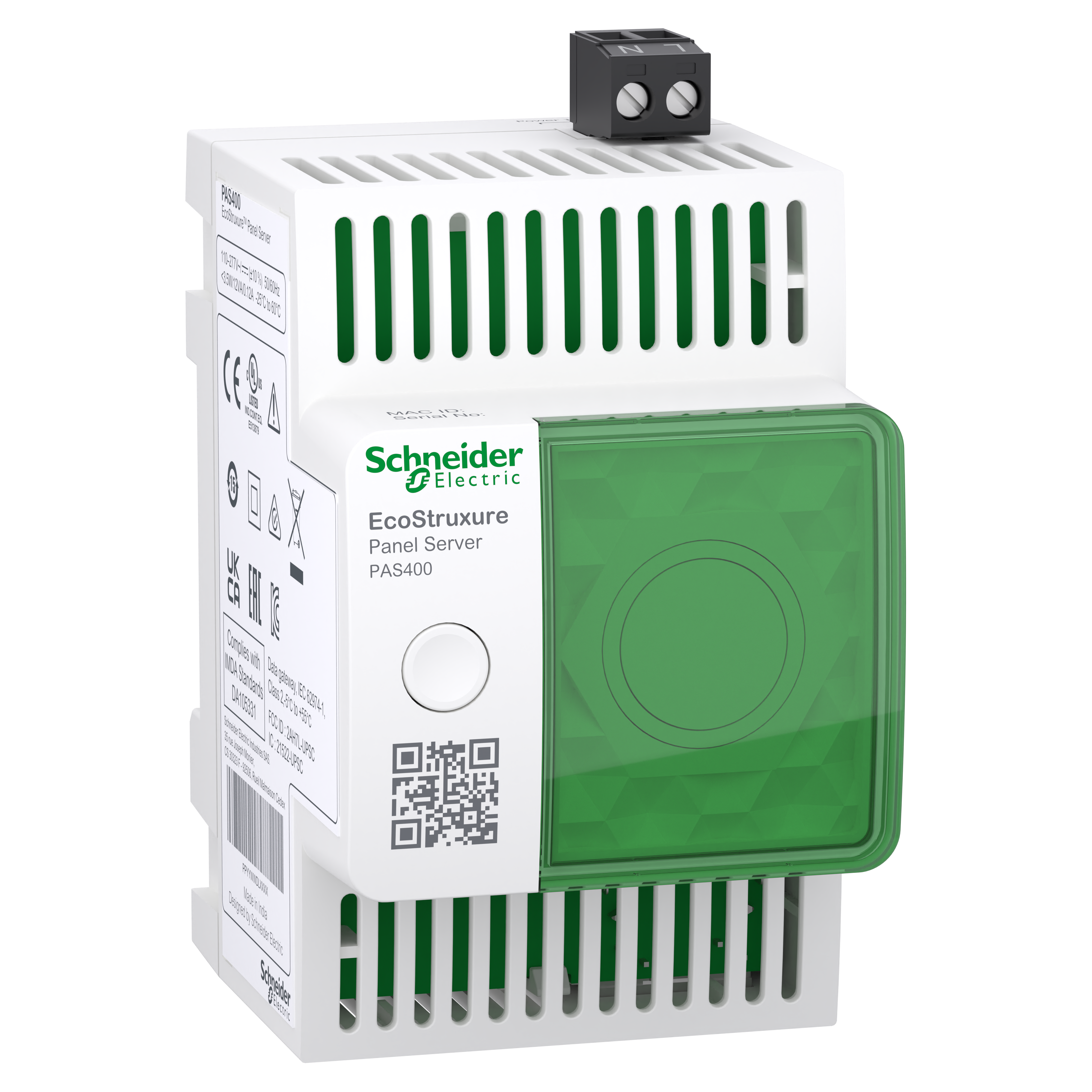 SCHNEIDER ELECTRIC - Gateway, PowerLogic, Panel Server Entry, concentratore gateway wireless 110-277 VAC/DC