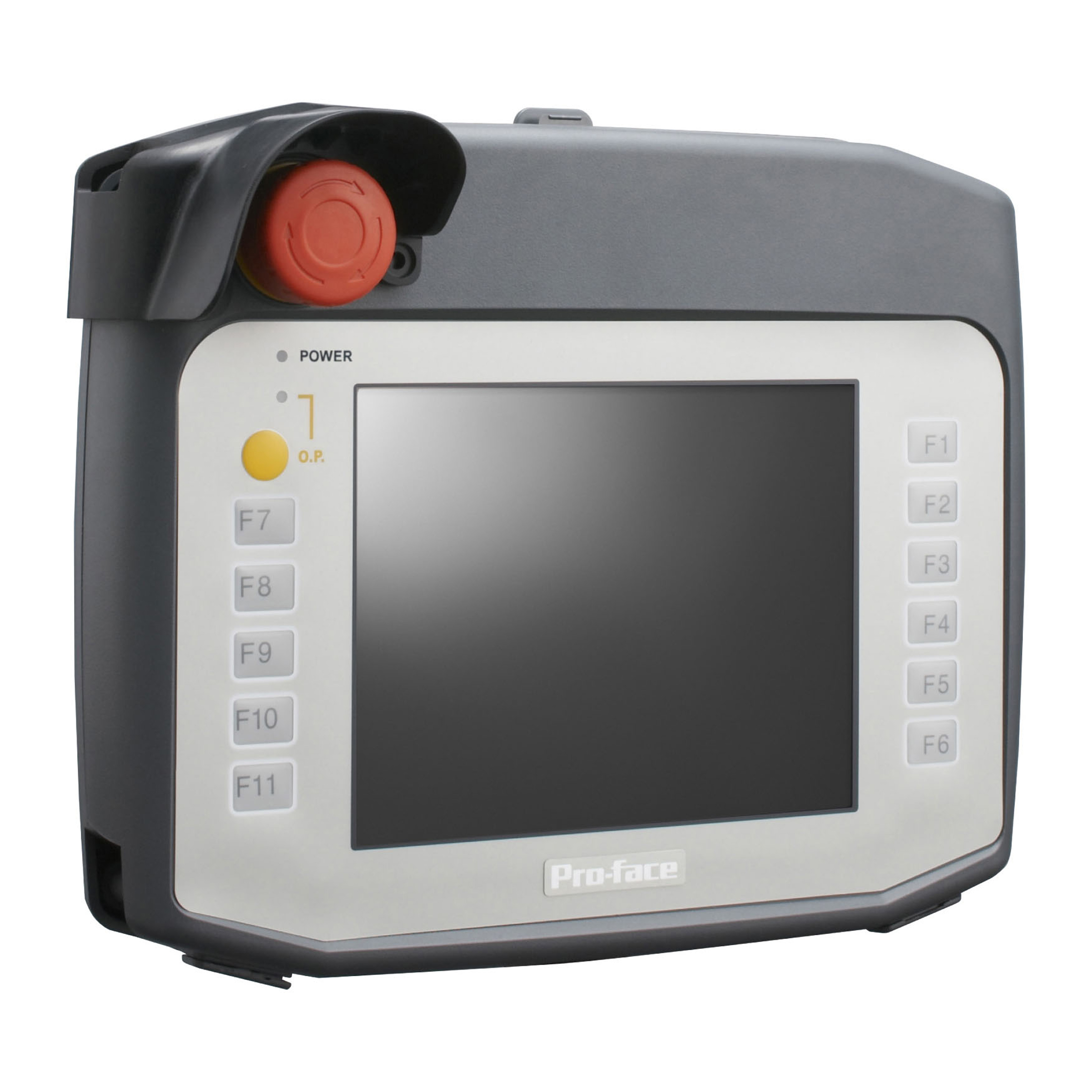 SCHNEIDER ELECTRIC - HMI, Pro-face, GP400H, 5.7Handy panel, VGA, Analog-Single, COM, ETH, USB A & mini-B, SD, 24VDC, Red Emergency Stop Switch