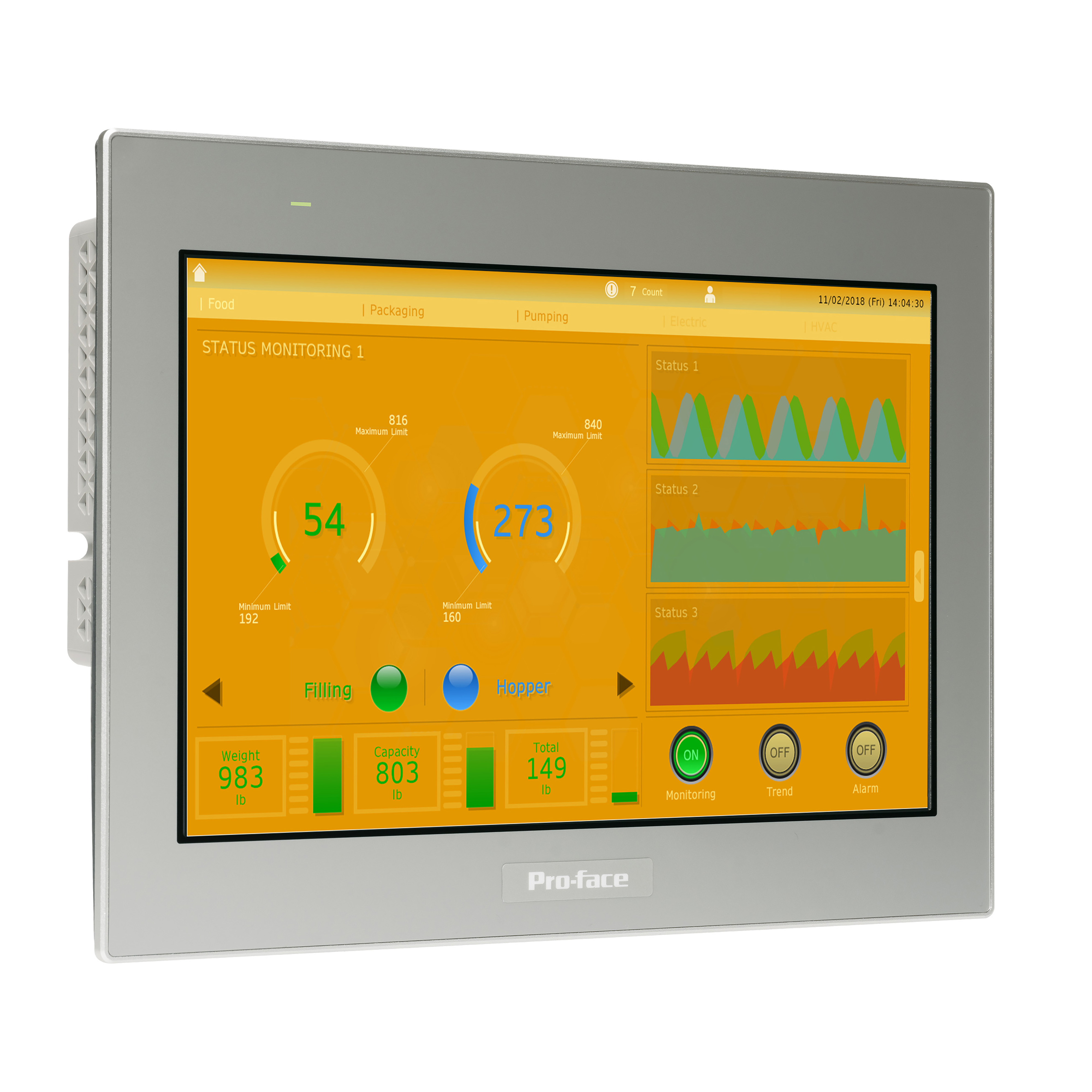 SCHNEIDER ELECTRIC - Display da 12" con touch screen, 2COM, 2Ethernet, USB host e dispositivo, 24 VDC