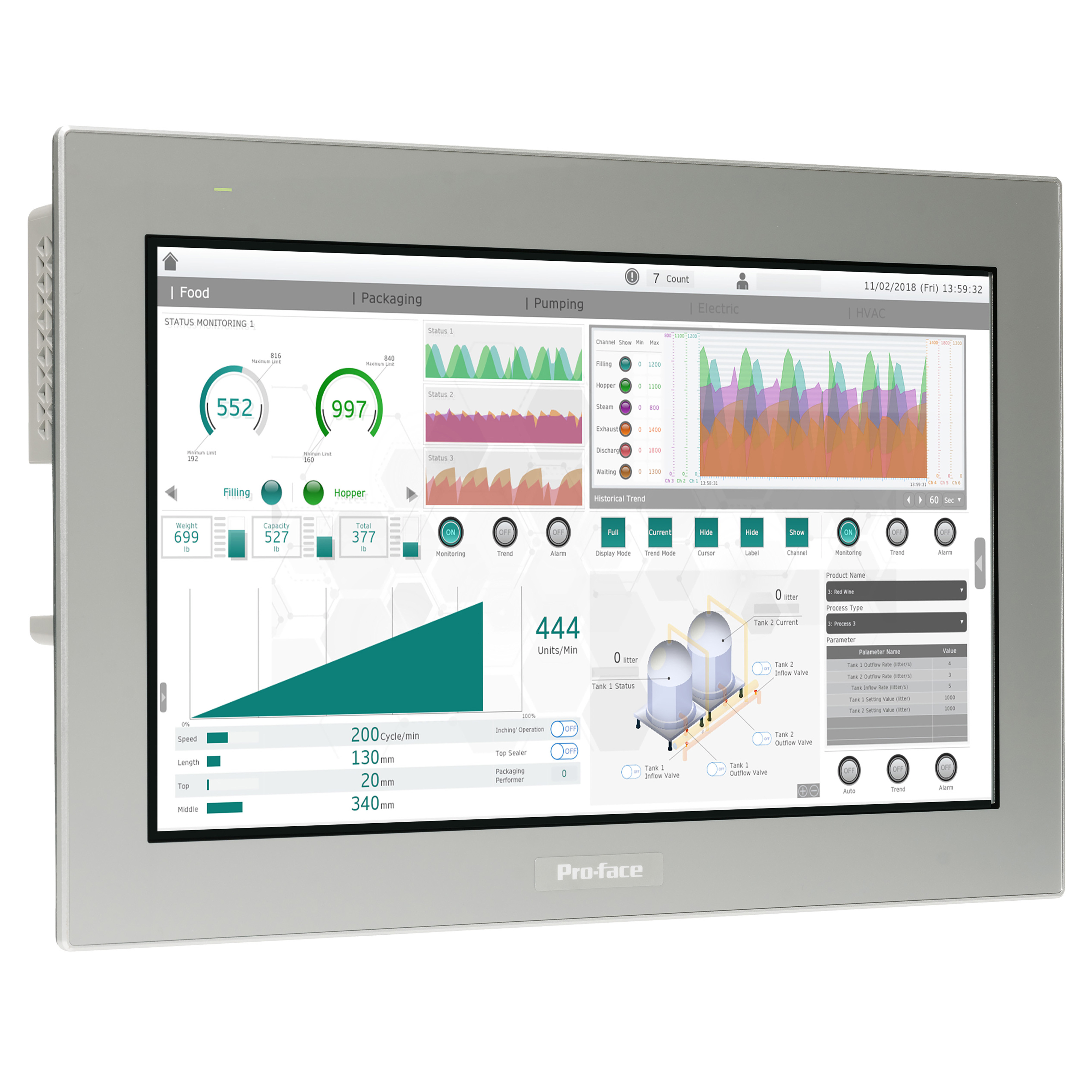 SCHNEIDER ELECTRIC - Display da 15" con touch screen, 2COM, 2Ethernet, host e dispositivo USB, 24 VDC