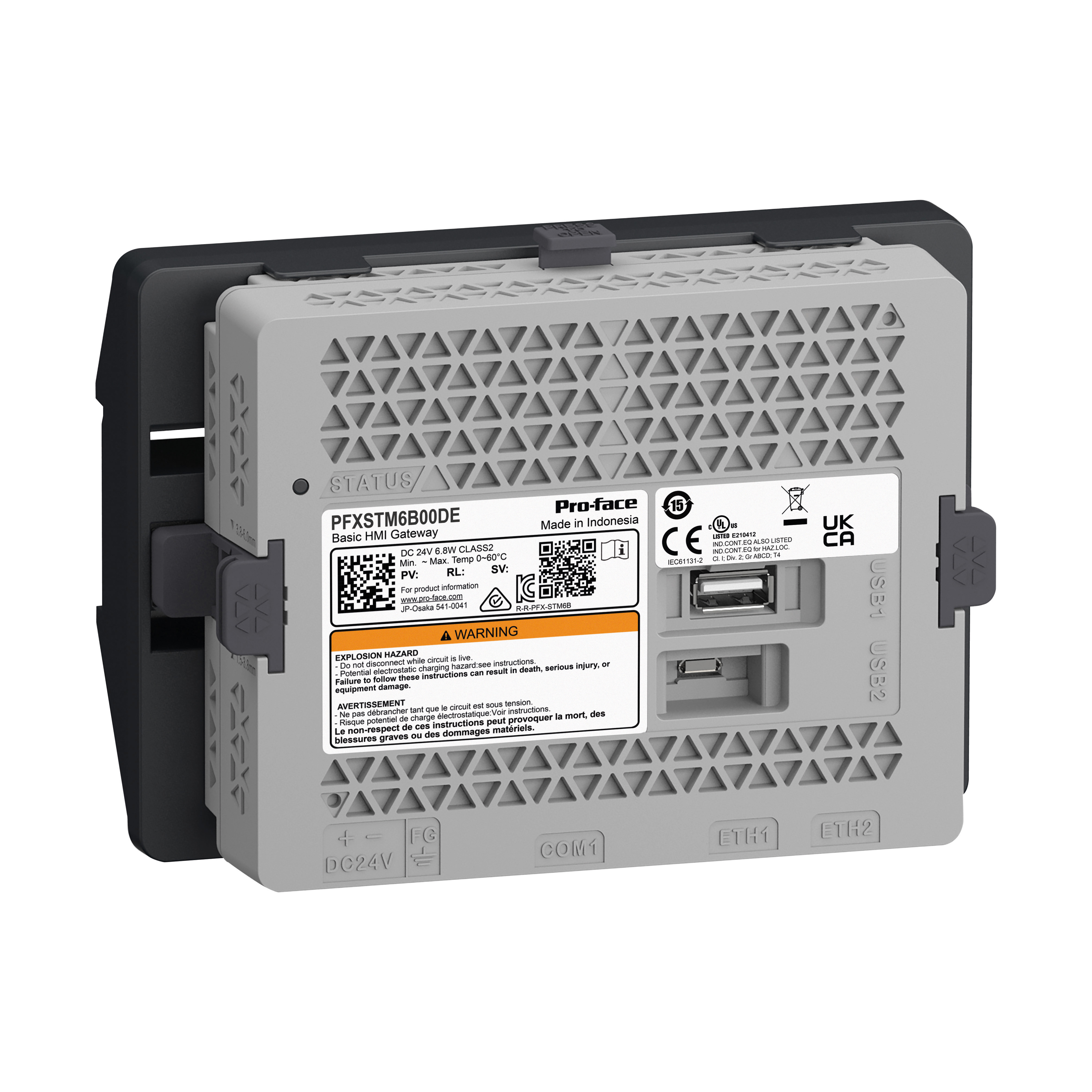 SCHNEIDER ELECTRIC - Gateway HMI Basic, STM6000, GP-ProEX, Box con adattatore per HMI, 1 COM, 2 Ethernet, 24 V CC