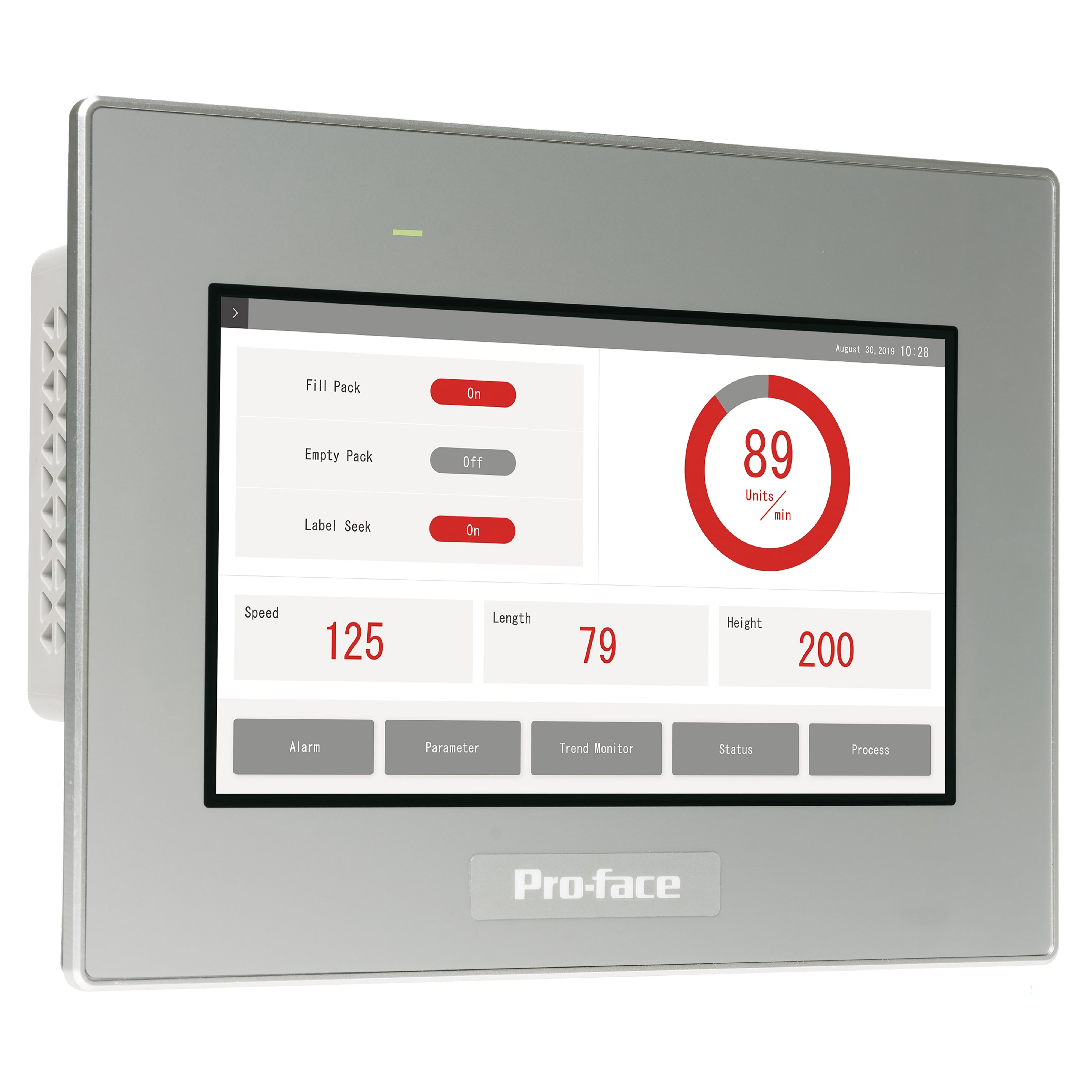 SCHNEIDER ELECTRIC - Display touch panel da 7", 1COM, 2Ethernet, USB host e dispositivo, 24 VDC