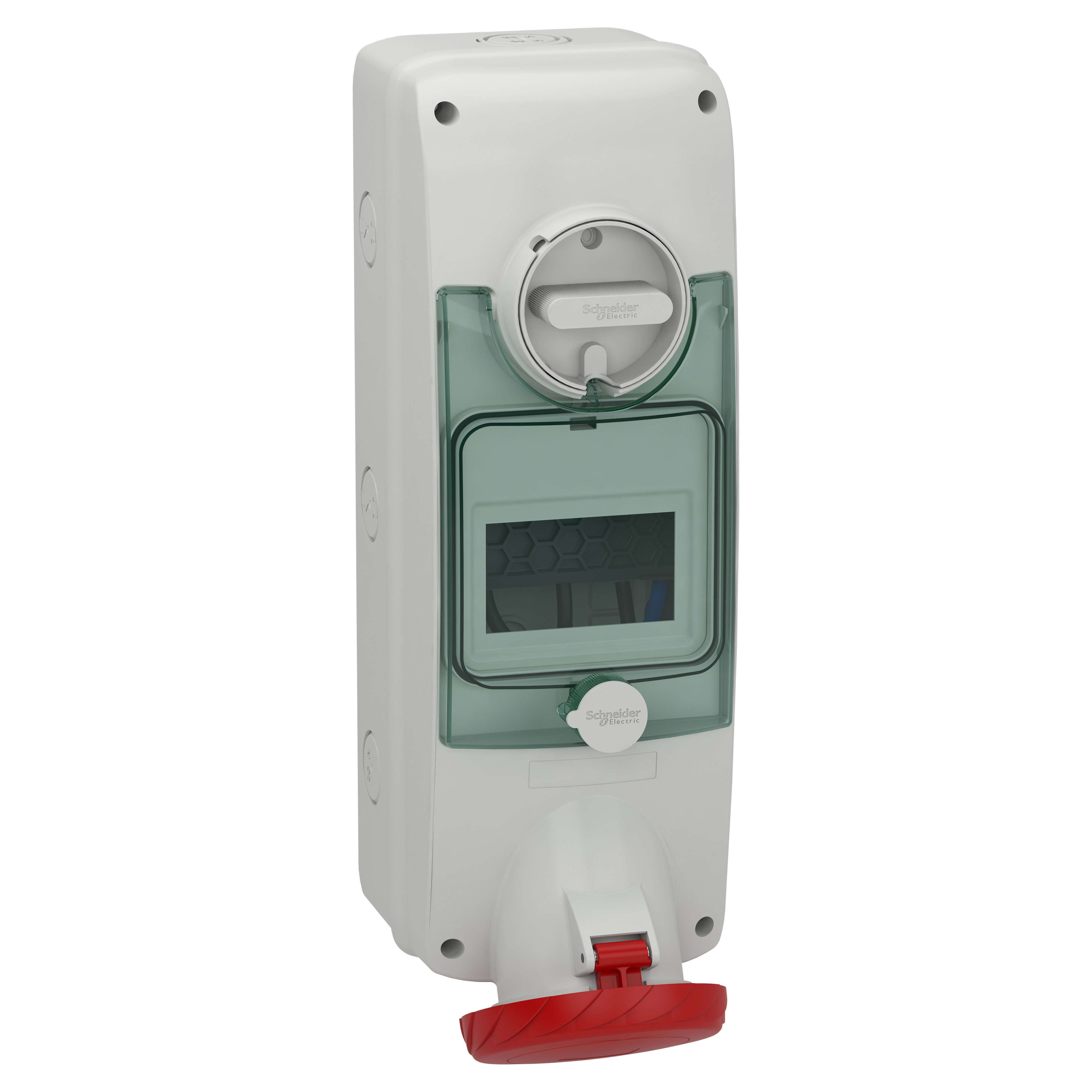 SCHNEIDER ELECTRIC - Presa interbloccata da parete, Mureva, PKB, DIN, Unika, IP65, 63A, 380V, 3P+N+T PKB63Q535