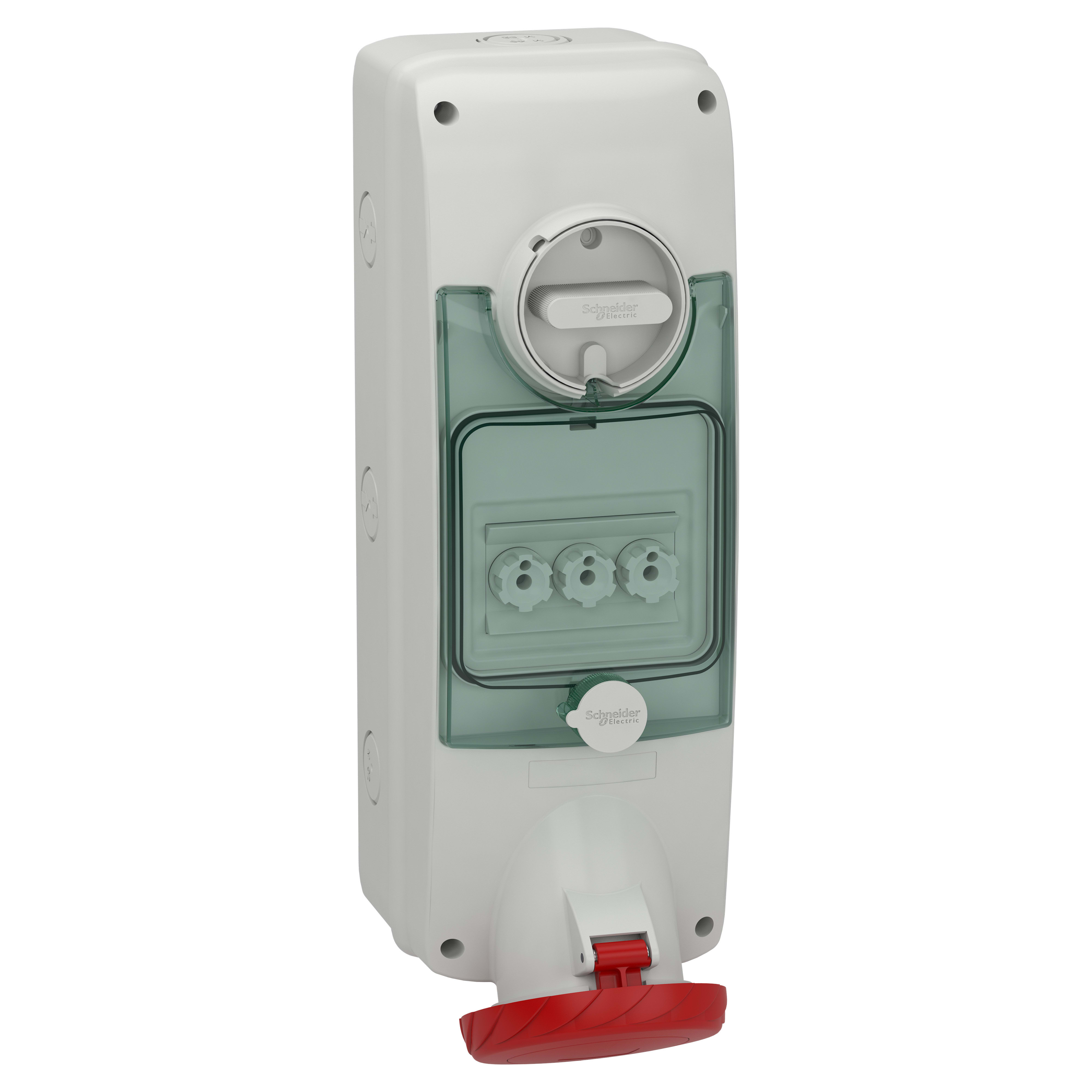 SCHNEIDER ELECTRIC - Presa interbloccata da parete, Mureva, PKB, fusibile, IP65, 63A, 380V, 3P+T