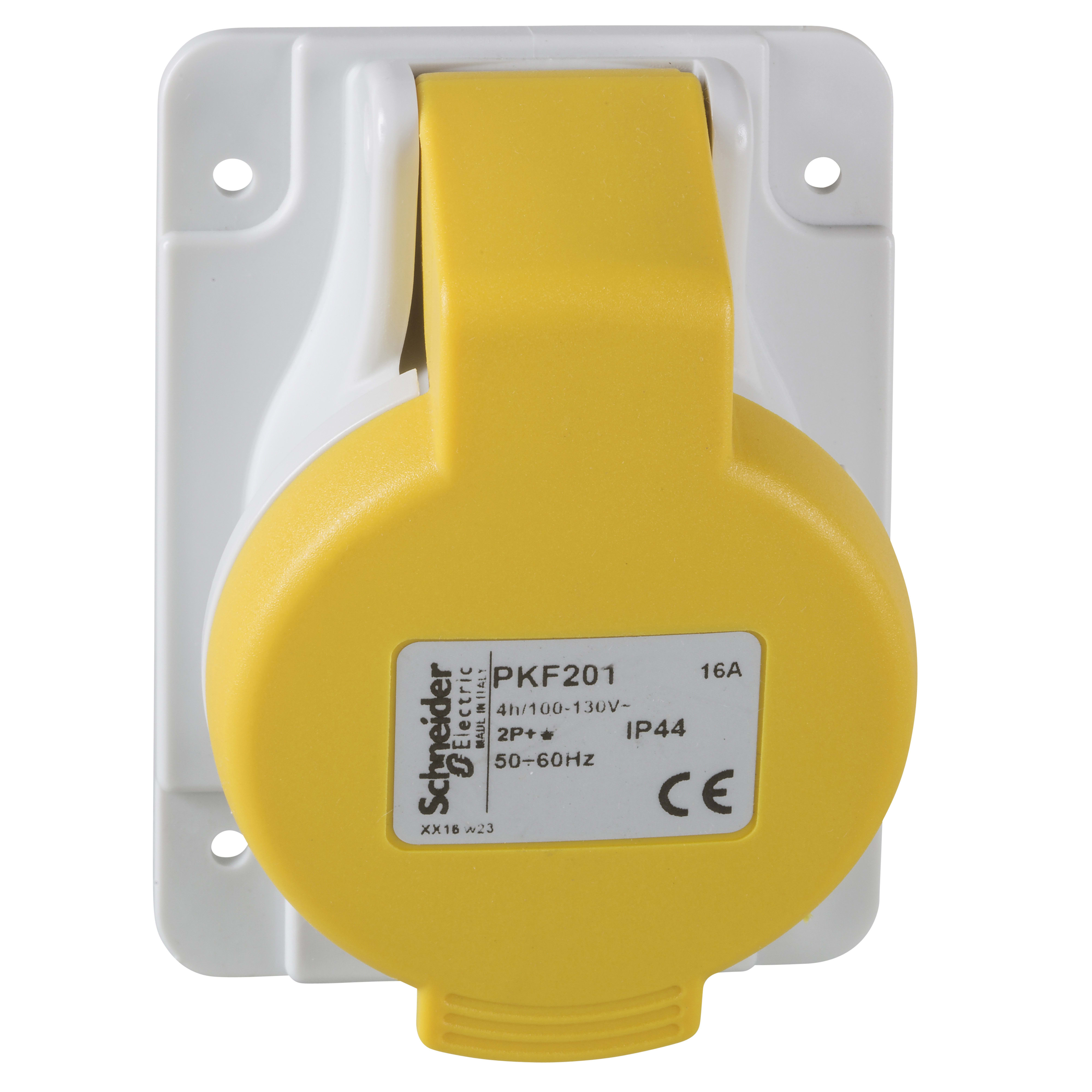 SCHNEIDER ELECTRIC - Presa da incasso inclinata IP44 16A 110V 2P+T PKF201