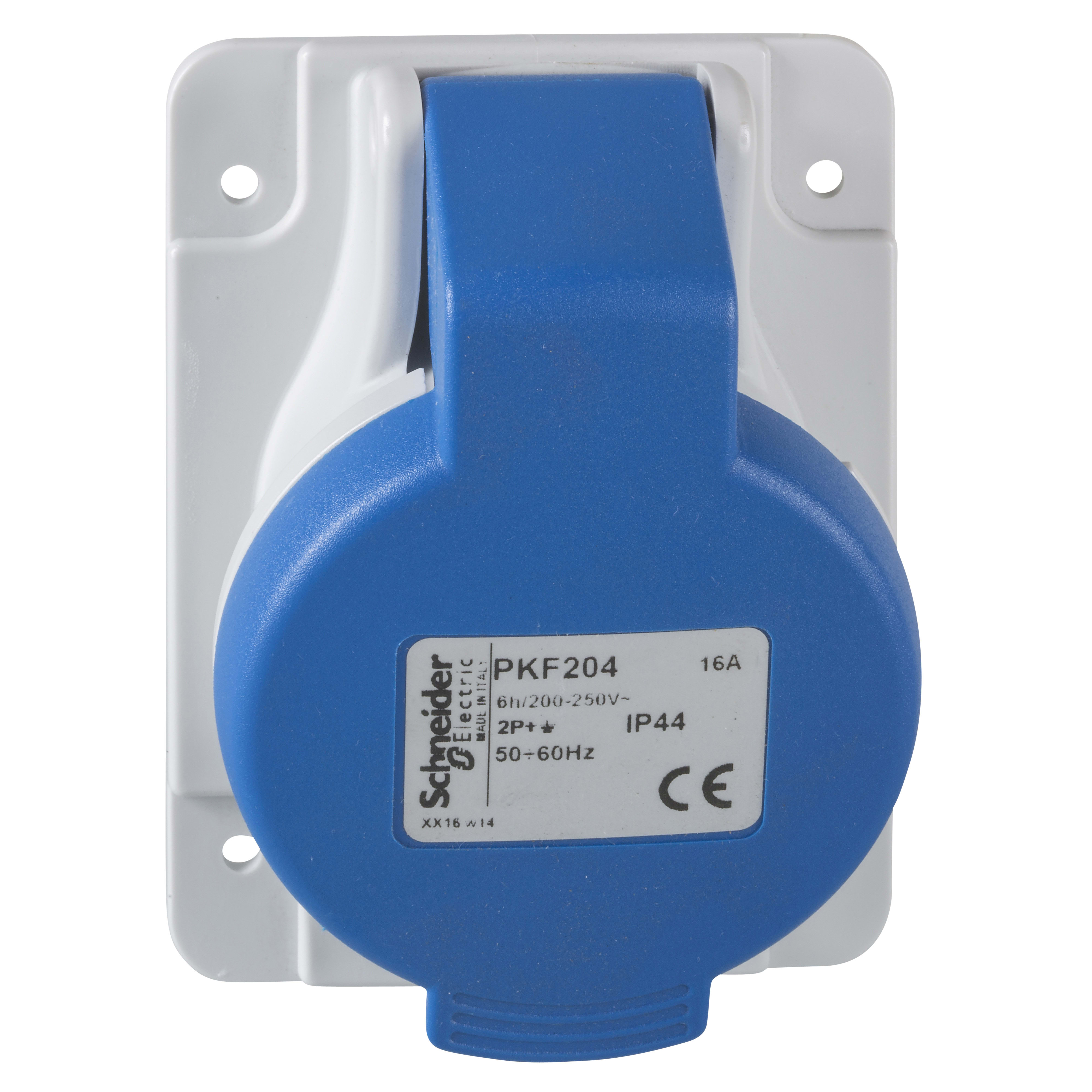 SCHNEIDER ELECTRIC - Presa da incasso inclinata IP44 16A 220V 2P+T PKF204