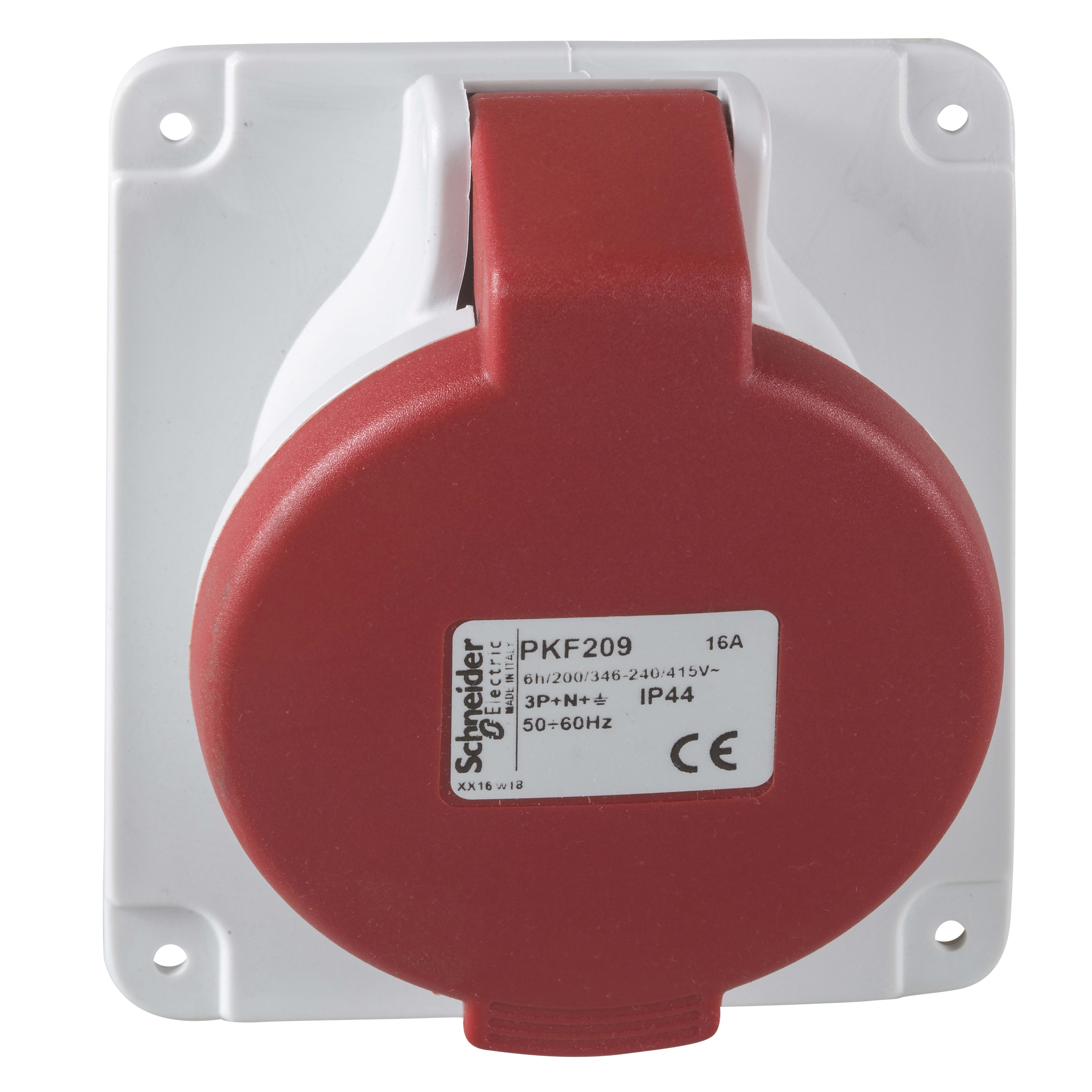 SCHNEIDER ELECTRIC - Presa da incasso inclinata IP44 16A 380V 3P+N+T PKF209