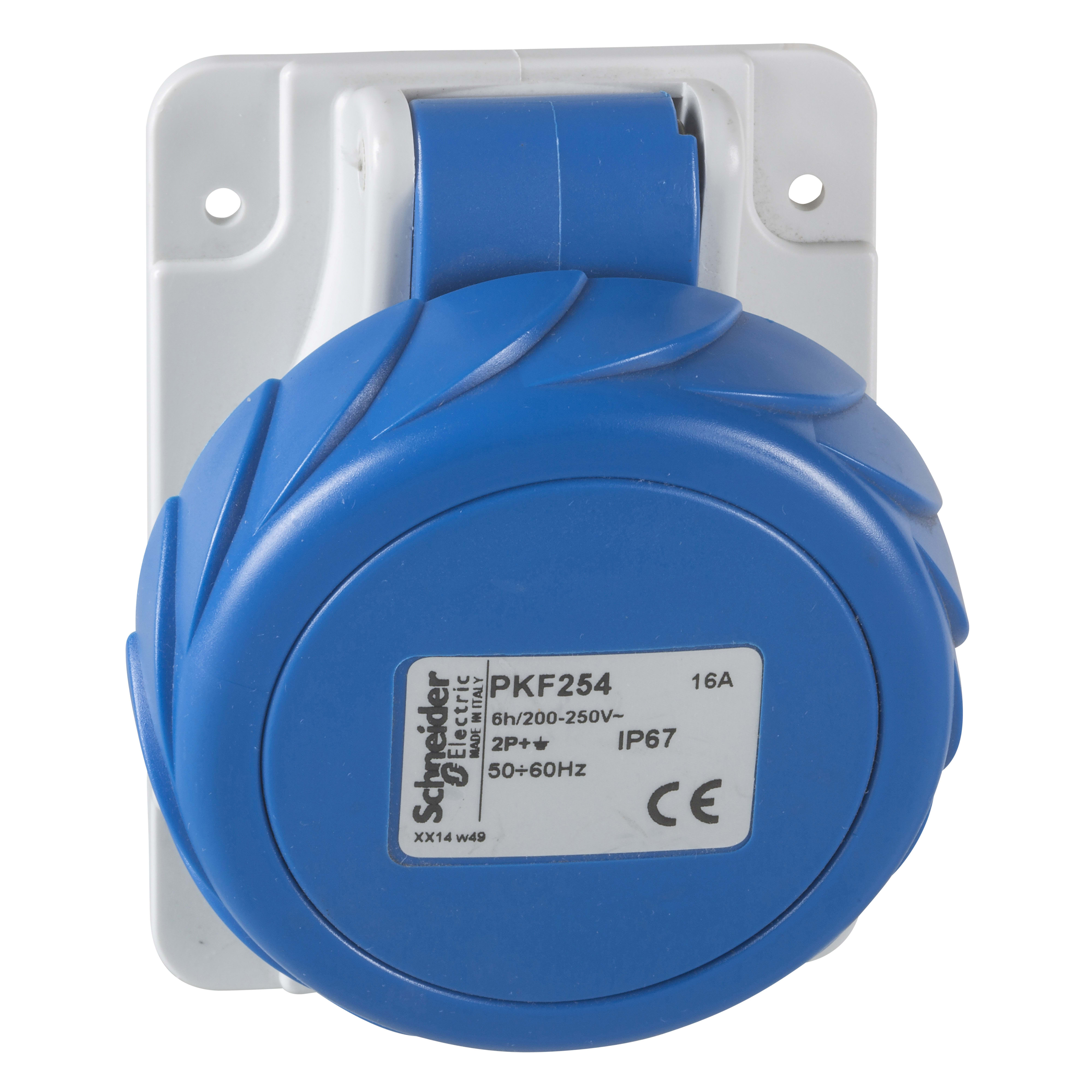 SCHNEIDER ELECTRIC - Presa da incasso inclinata IP67 16A 230V 2P+T PKF254