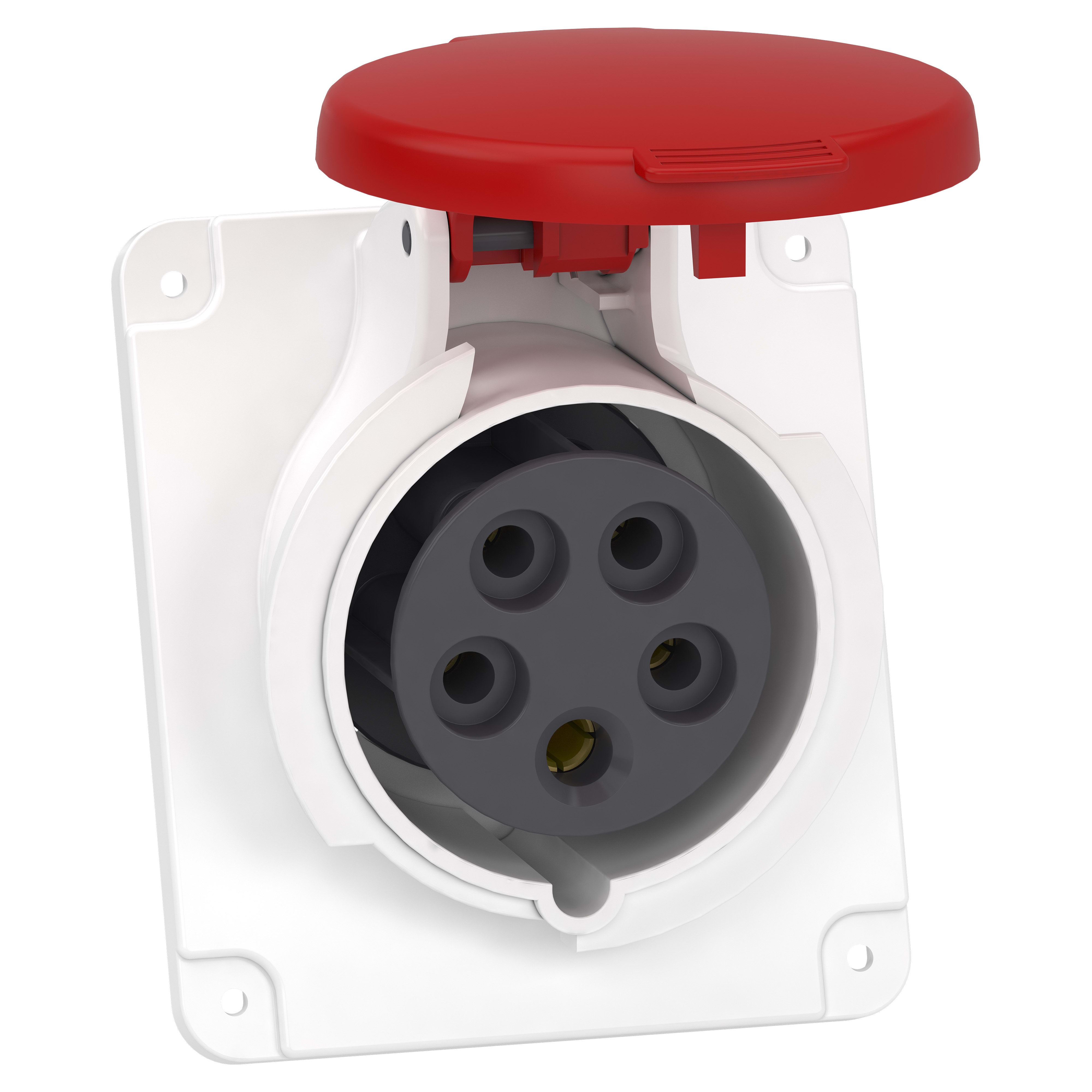 SCHNEIDER ELECTRIC - Presa da incasso inclinata, Mureva, PK, IP44, 16A, 380V, 3P+N+T, cablaggio rapido