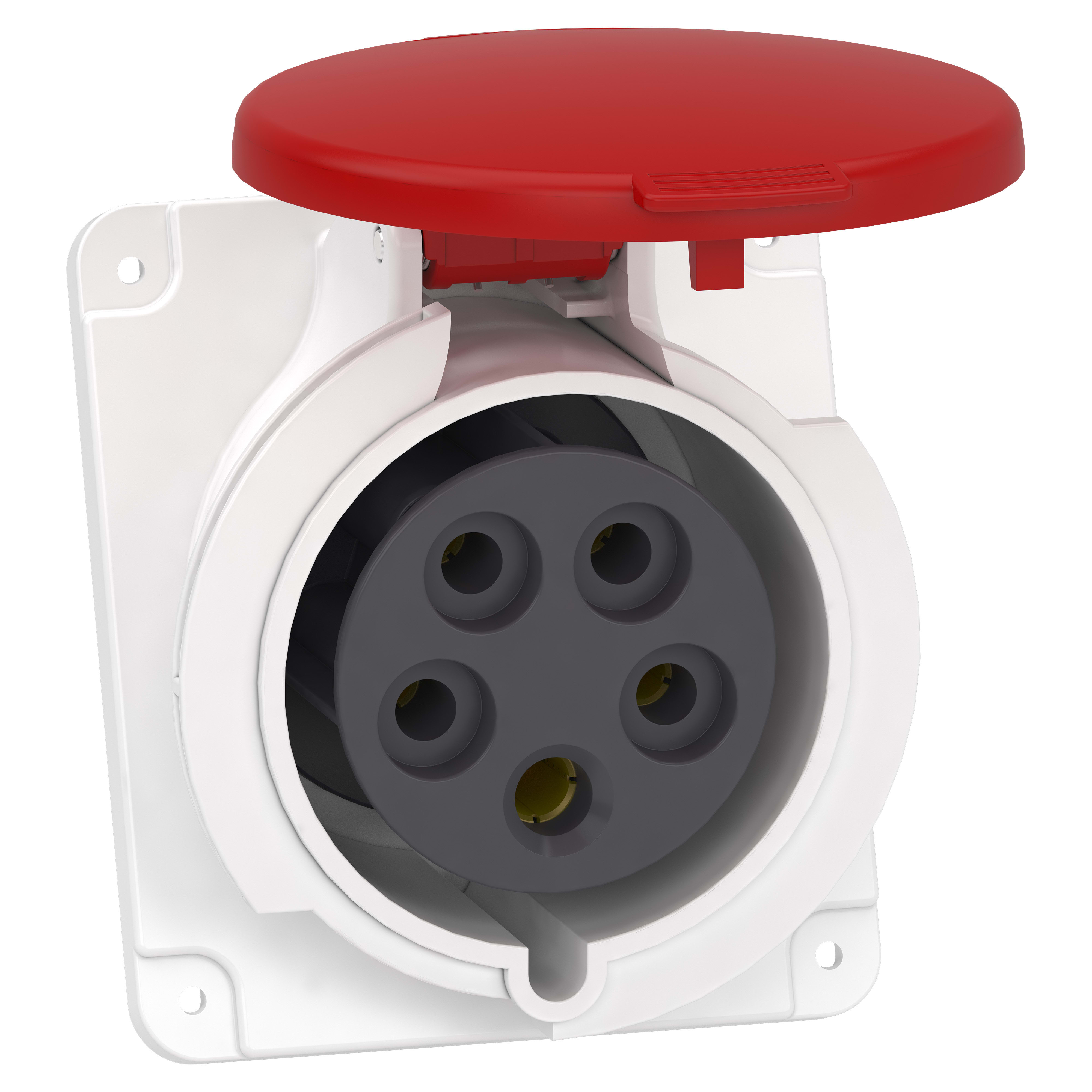 SCHNEIDER ELECTRIC - Presa da incasso inclinata, Mureva, PK, IP44, 32A, 380V, 3P+N+T, cablaggio rapido