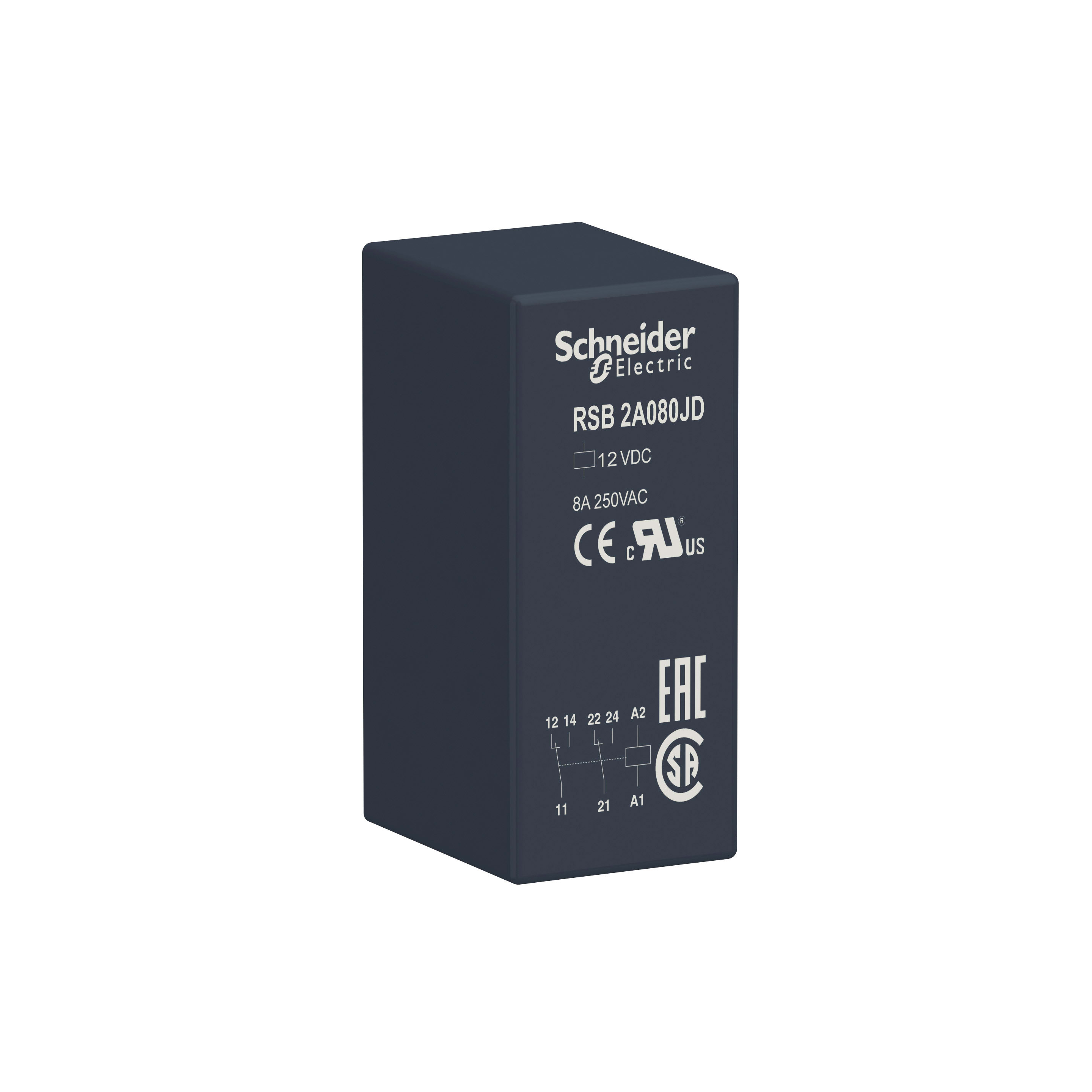SCHNEIDER ELECTRIC - Relè interfaccia - Harmony RSB - 2 NC/NO - 12 VDC - 8 A
