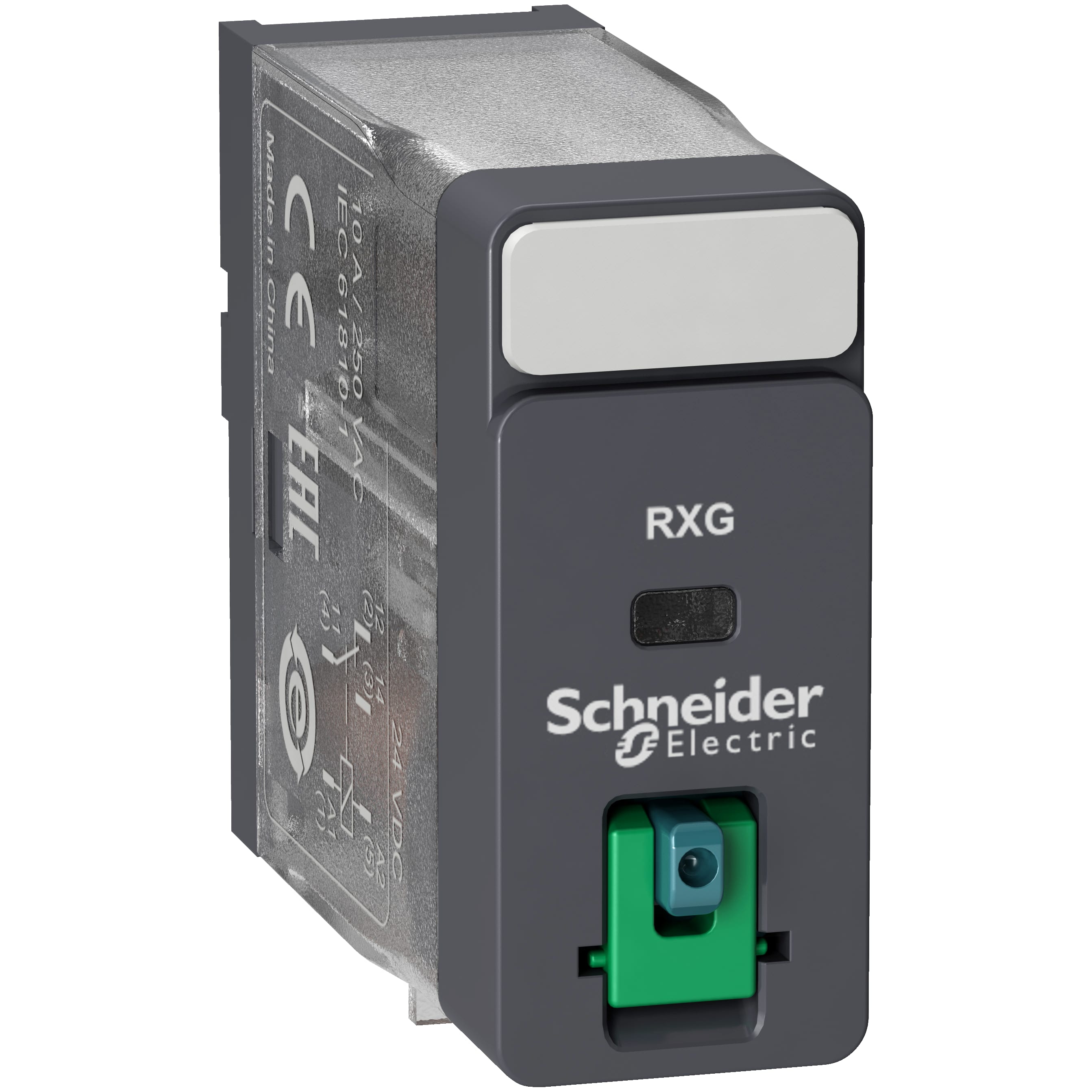 SCHNEIDER ELECTRIC - Relè interfaccia Harmony RXG - 1 NC/NO standard - 24 VDC - 10 A - c/pulsante TEST RXG11BD