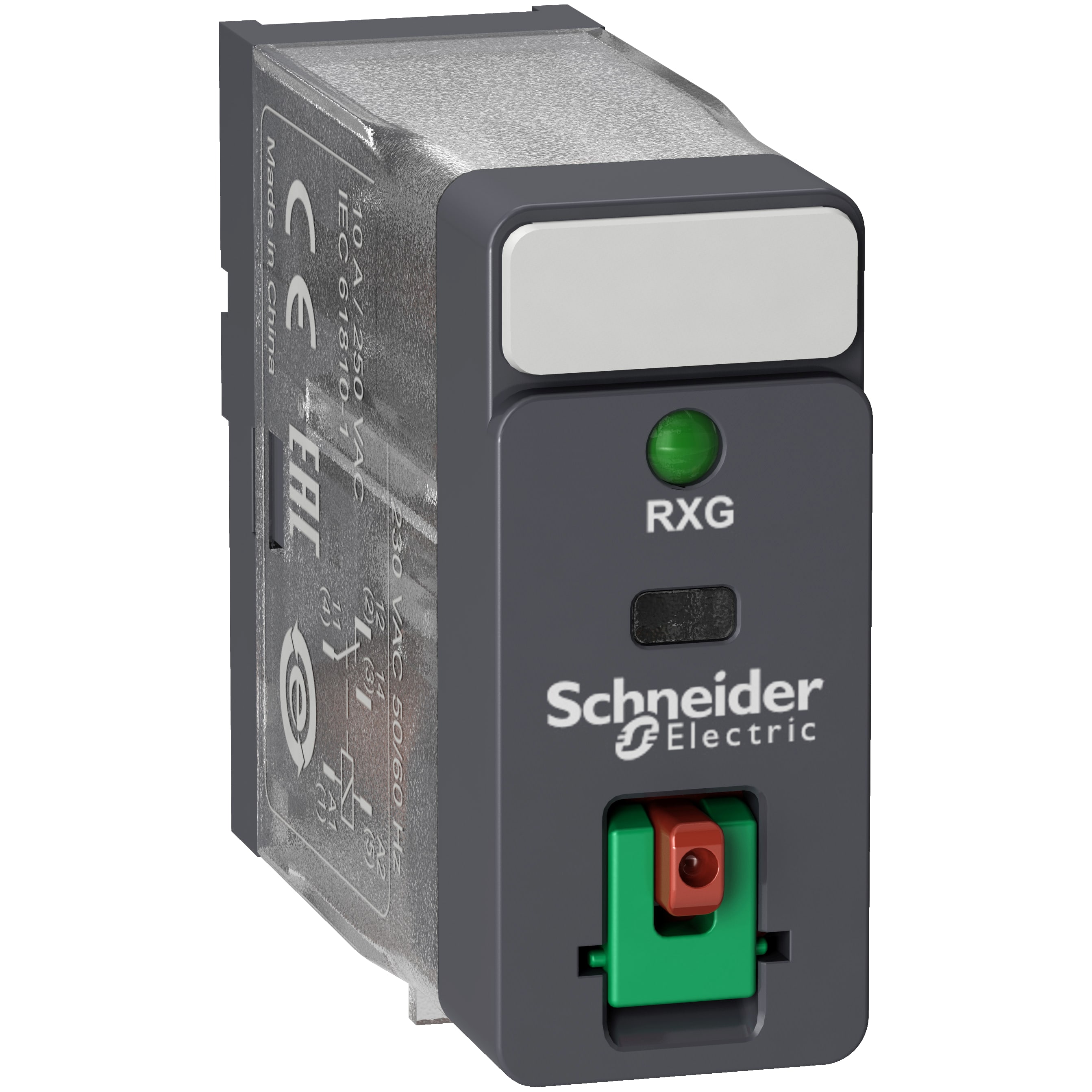 SCHNEIDER ELECTRIC - Relè interfaccia Harmony RXG - 1 NC/NO standard - 24 VAC - 10 A - con LED e pulsante di test