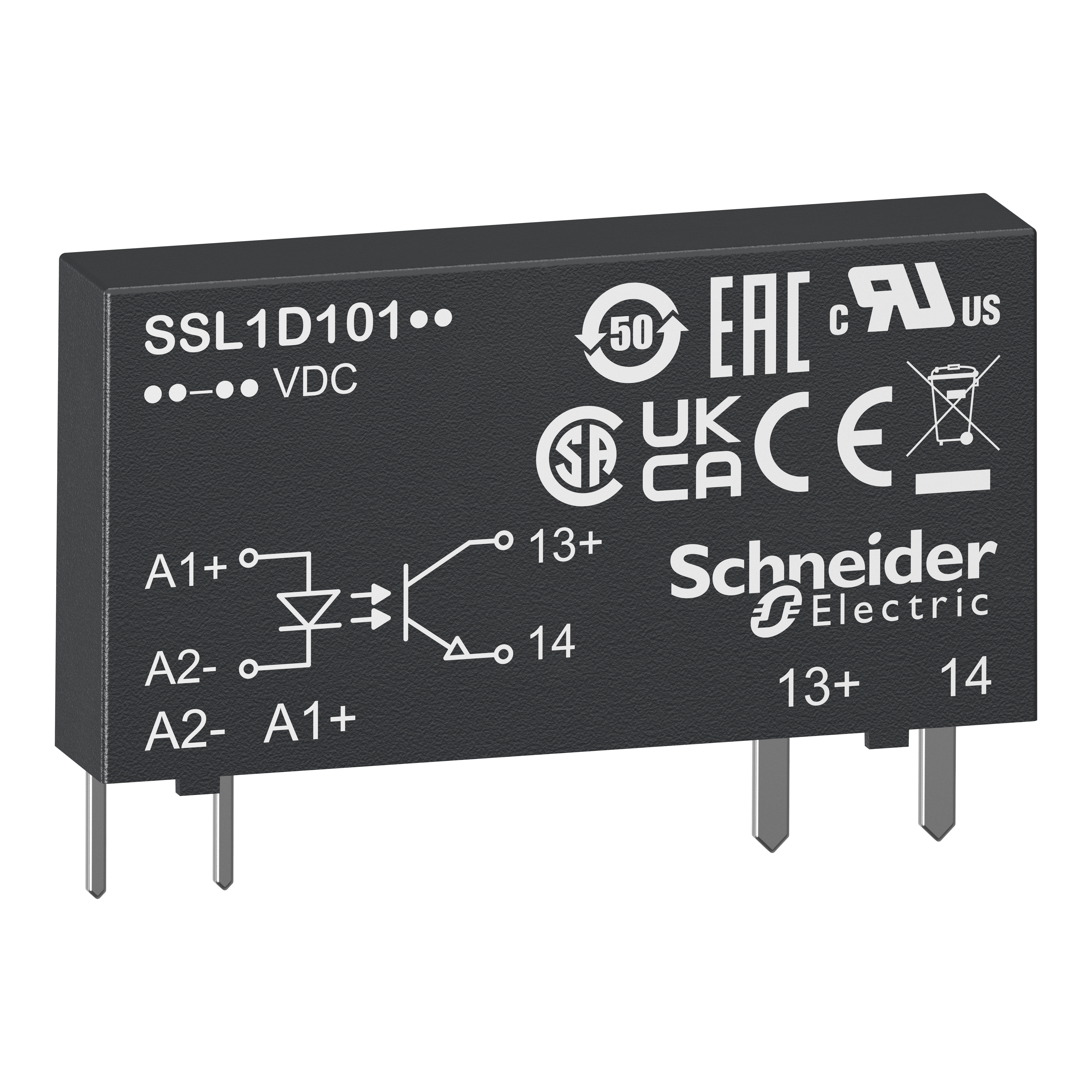 SCHNEIDER ELECTRIC - Relè statico, a innesto, ingresso 15-30 VDC, USCITA 24-280 VAC, 2 A SSL1A12BD