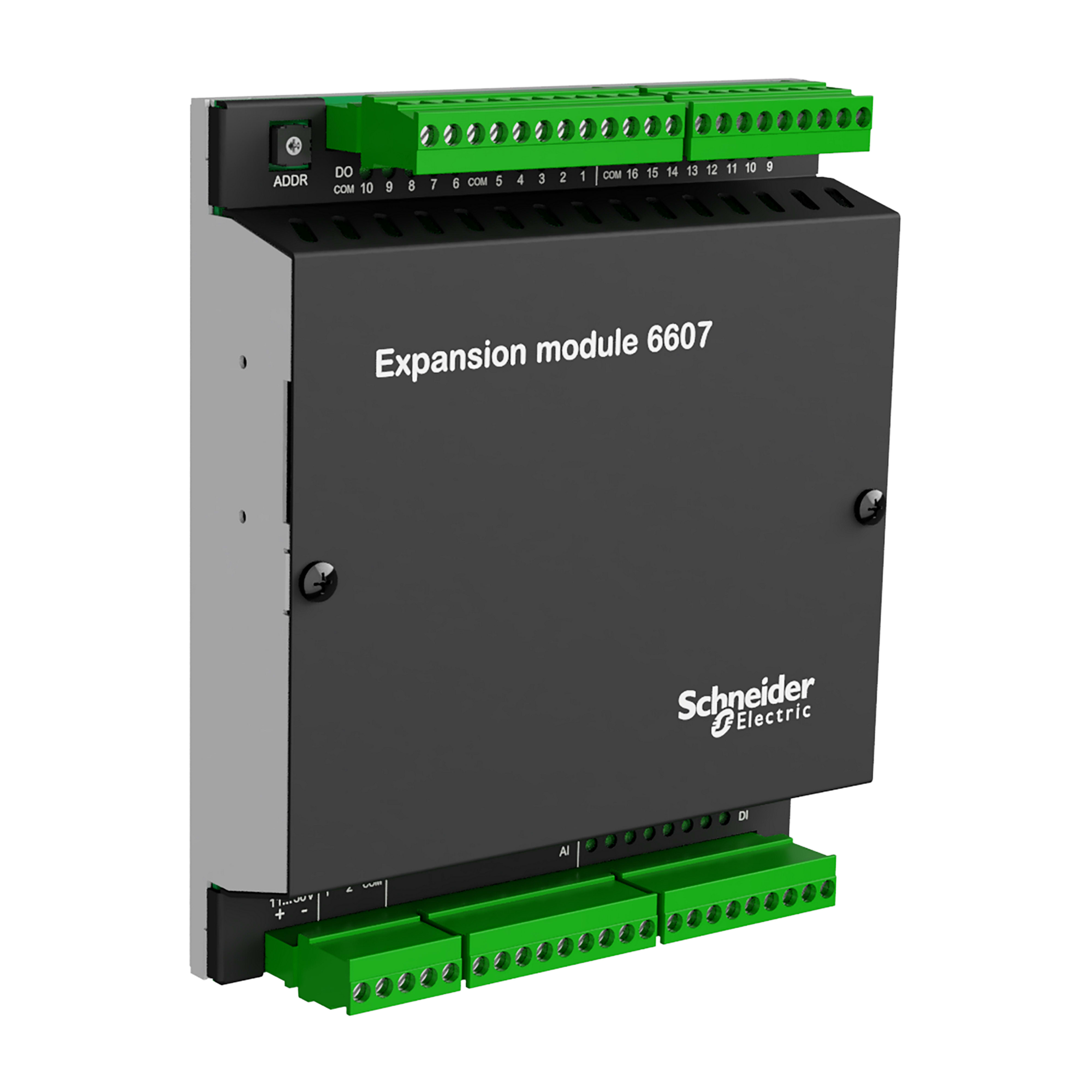 SCHNEIDER ELECTRIC - IO module, Expansion Modules, 6607, 16 DI, 10 DO, 8 AI, 2 AO, 8 CI, cCAus class 1 div 2 TBUX297592S