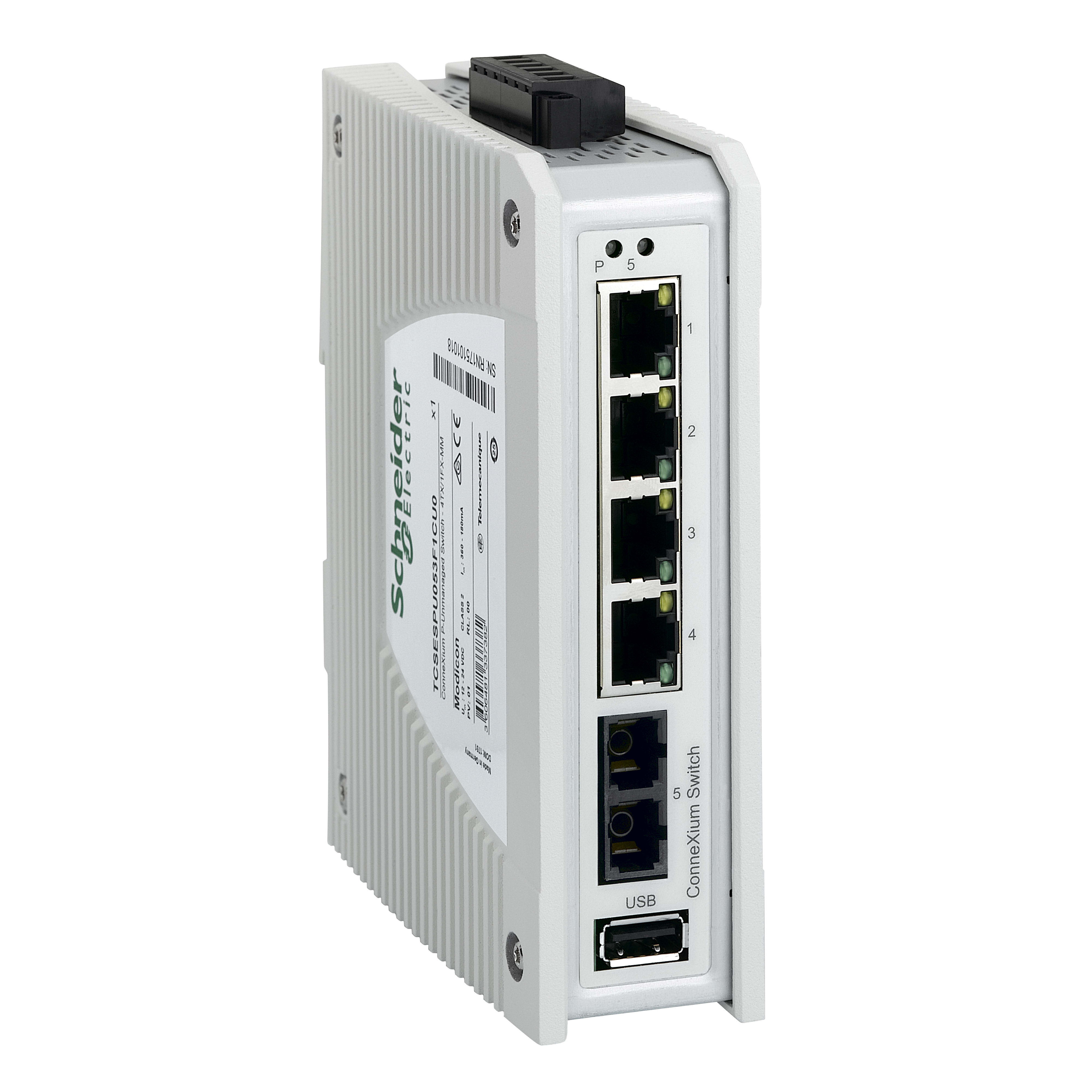SCHNEIDER ELECTRIC - ConneXium Premium non gestito - 4 porte per rame + 1 per modalità multi fibra ottica