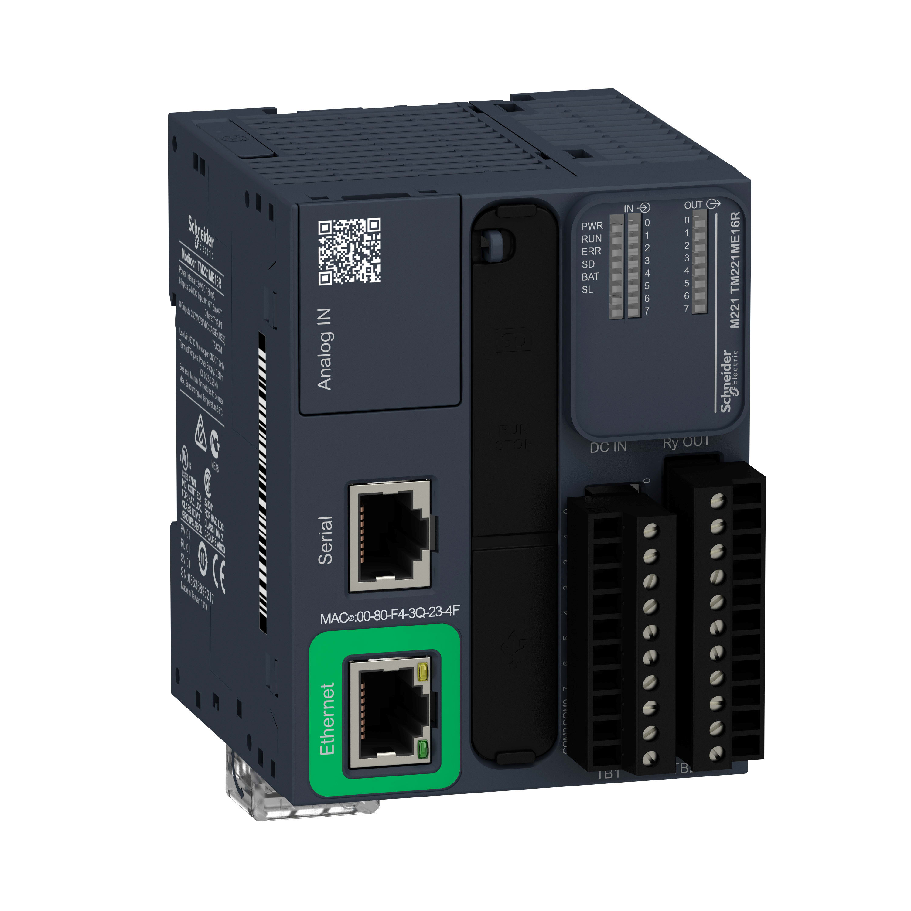SCHNEIDER ELECTRIC - Controllore M221 16 I/O relè, Ethernet TM221ME16R