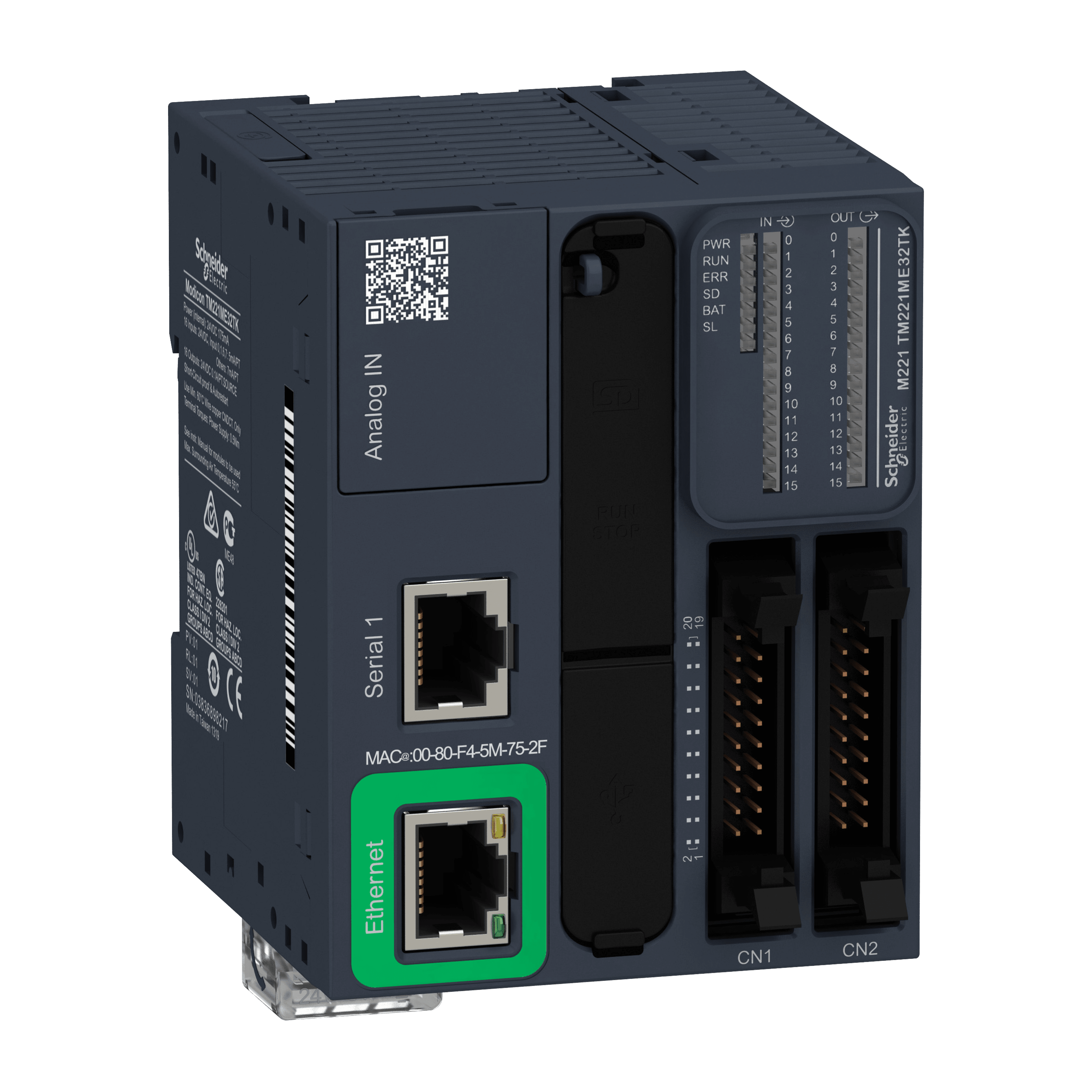 SCHNEIDER ELECTRIC - Controllore M221 32 I/O transistor PNP, Ethernet TM221ME32TK