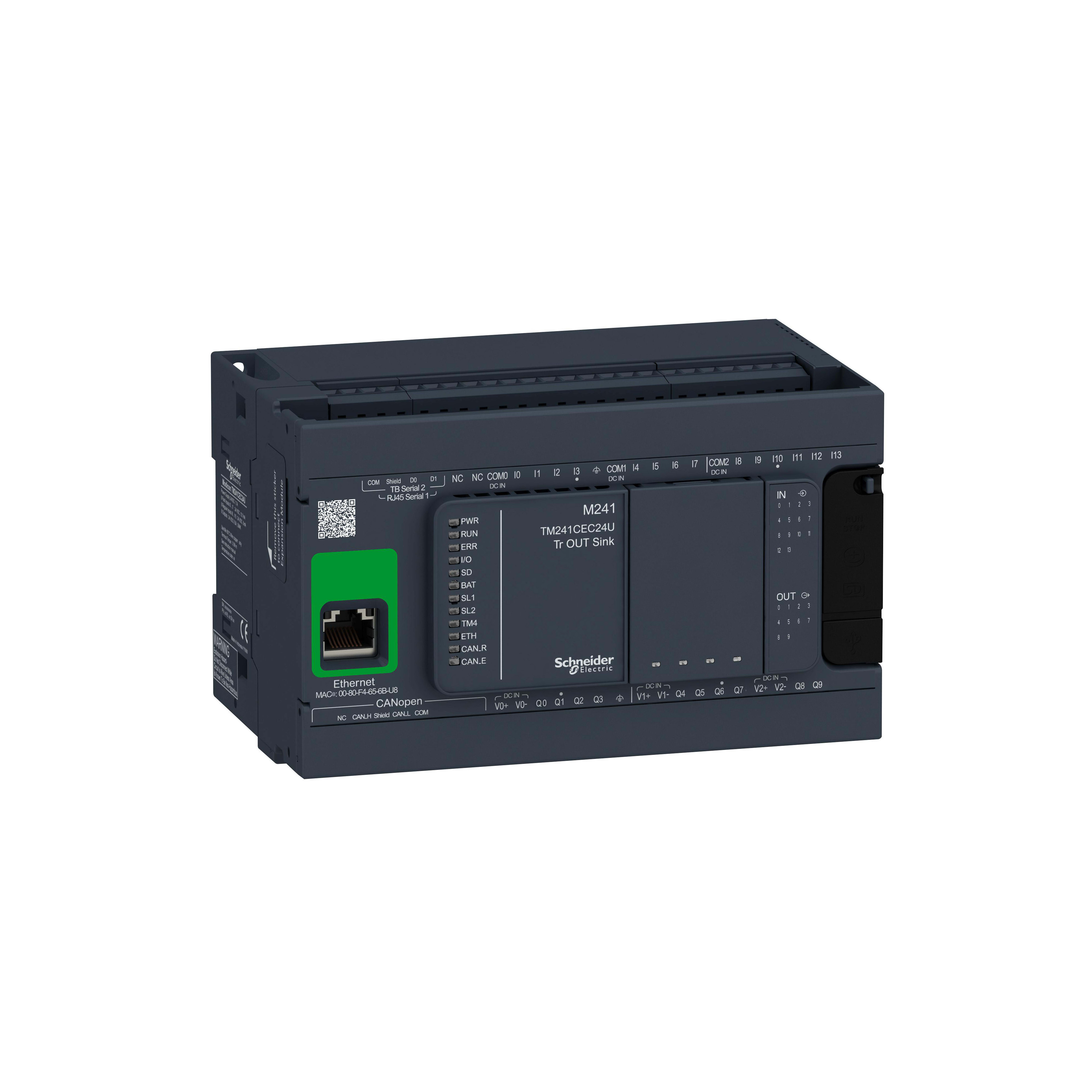 SCHNEIDER ELECTRIC - Controllore M241 24 I/O transistor NPN, Ethernet, CAN master