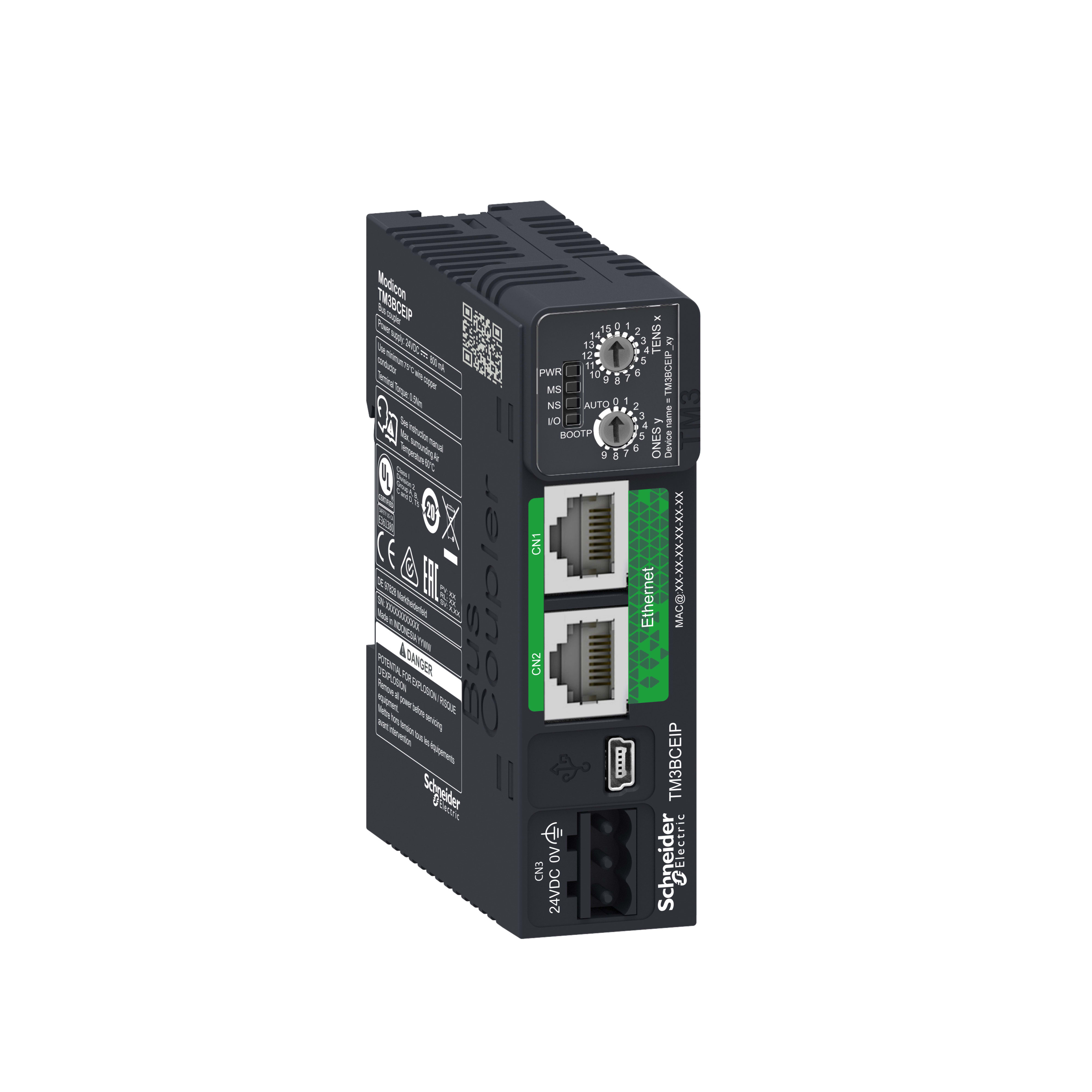 SCHNEIDER ELECTRIC - Interfaccia Ethernet modulo accoppiatore bus TM3 ottimizzato distribuito I / O IP20 TM3BCEIP