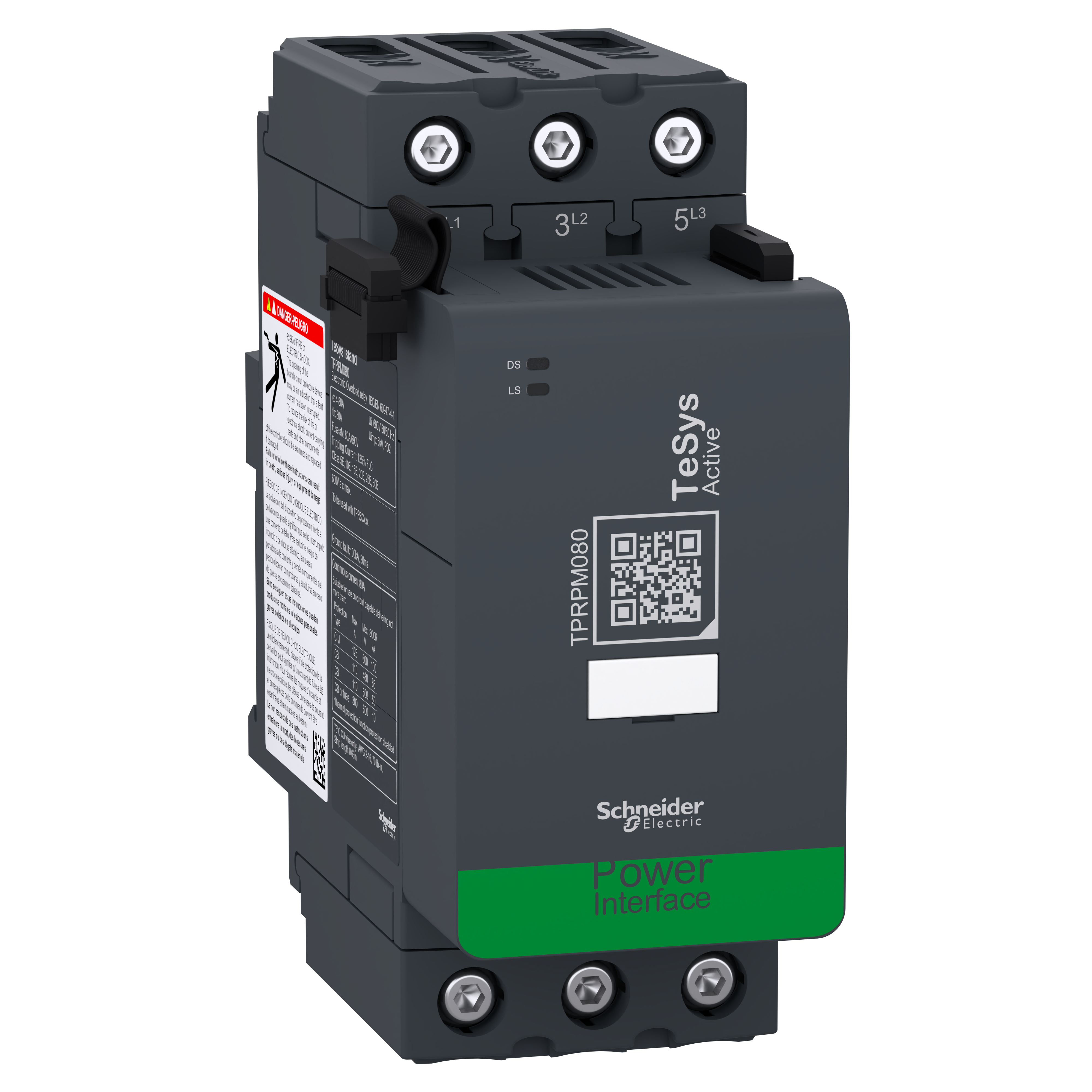 SCHNEIDER ELECTRIC - Modulo interfaccia di potenza, TeSys island, 80 A, 37 kW, 50 hp TPRPM080