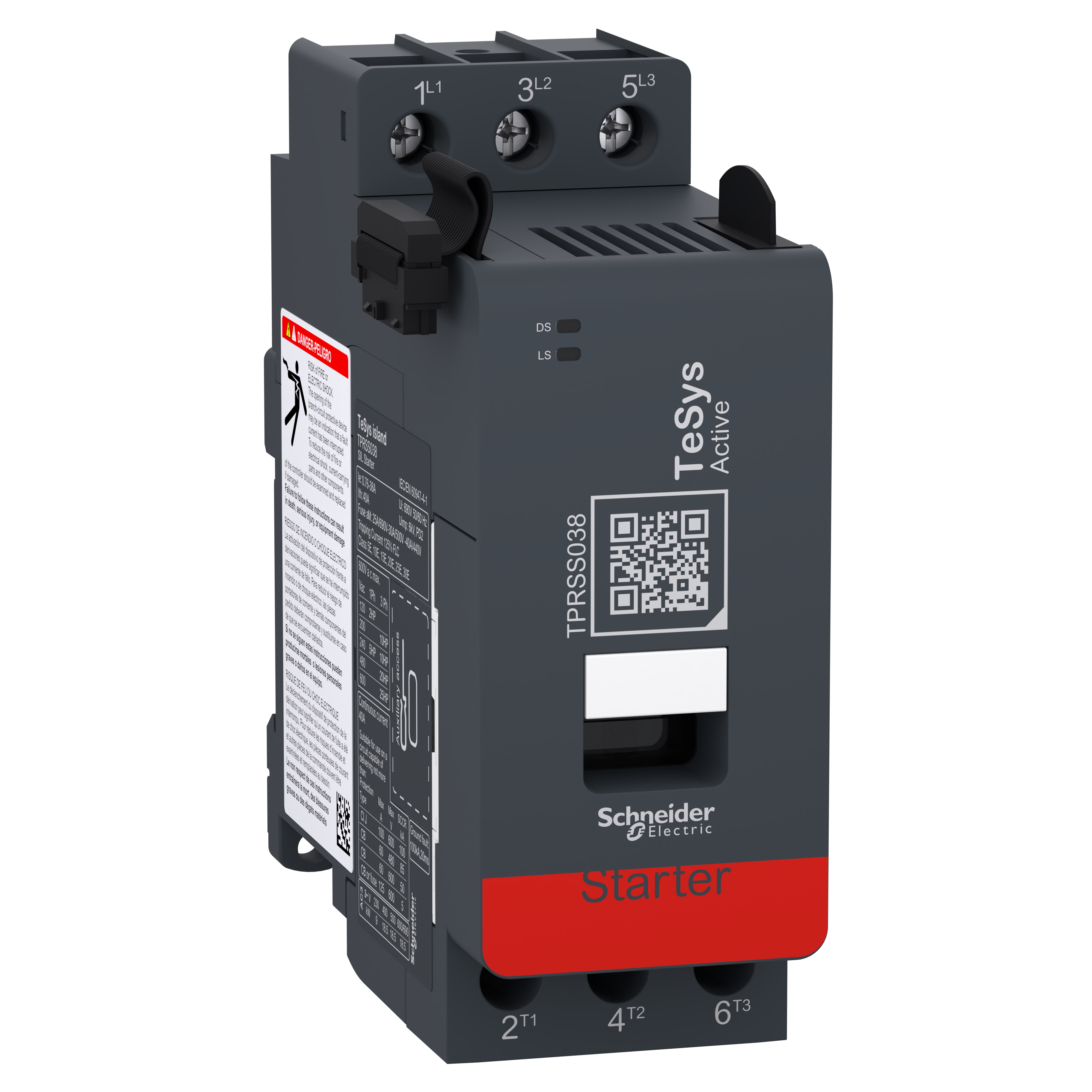 SCHNEIDER ELECTRIC - Starter SIL, TeSys island, 38 A, 18.5 kW, 20 hp TPRSS038