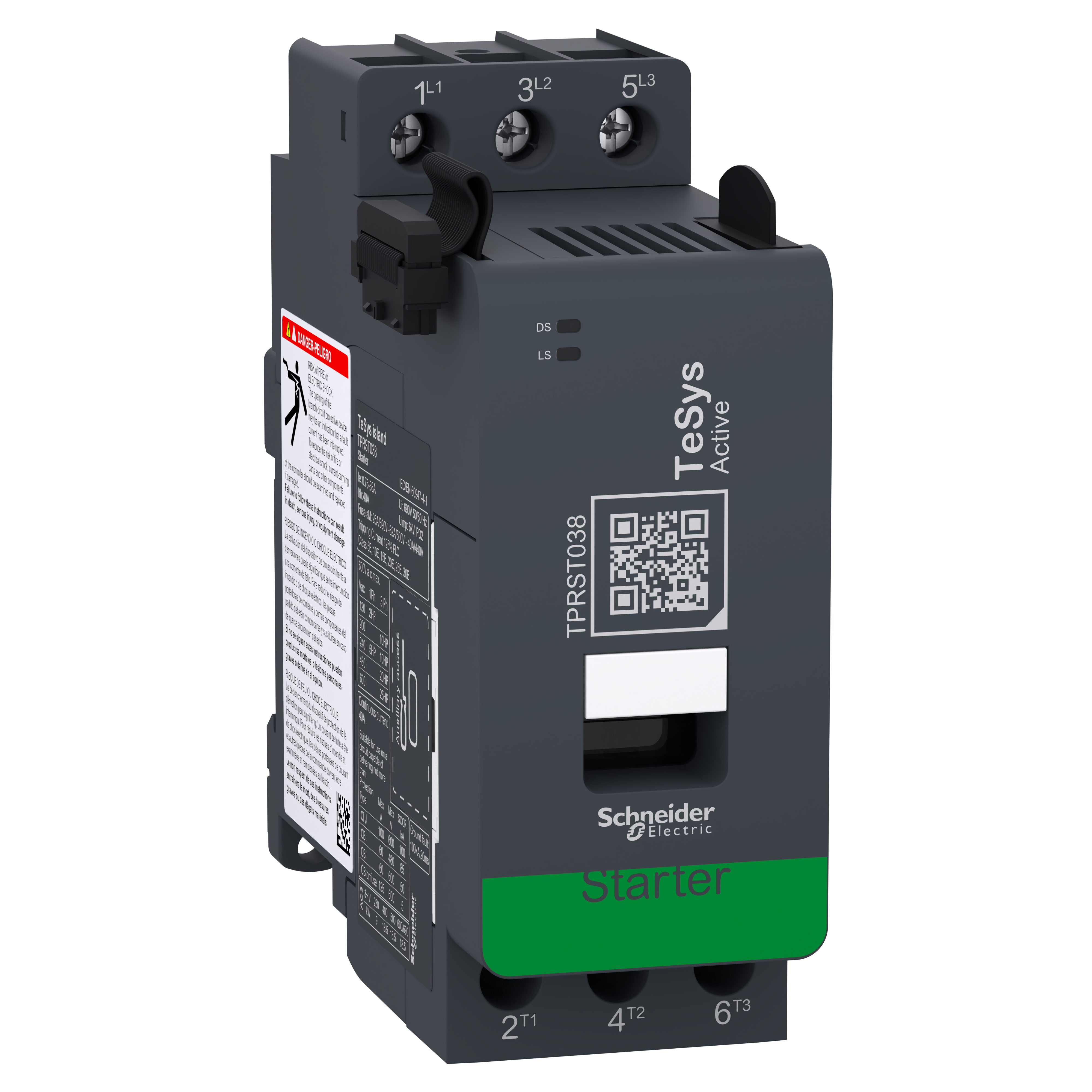 SCHNEIDER ELECTRIC - Starter, TeSys island, 38 A, 18.5 kW, 20 hp