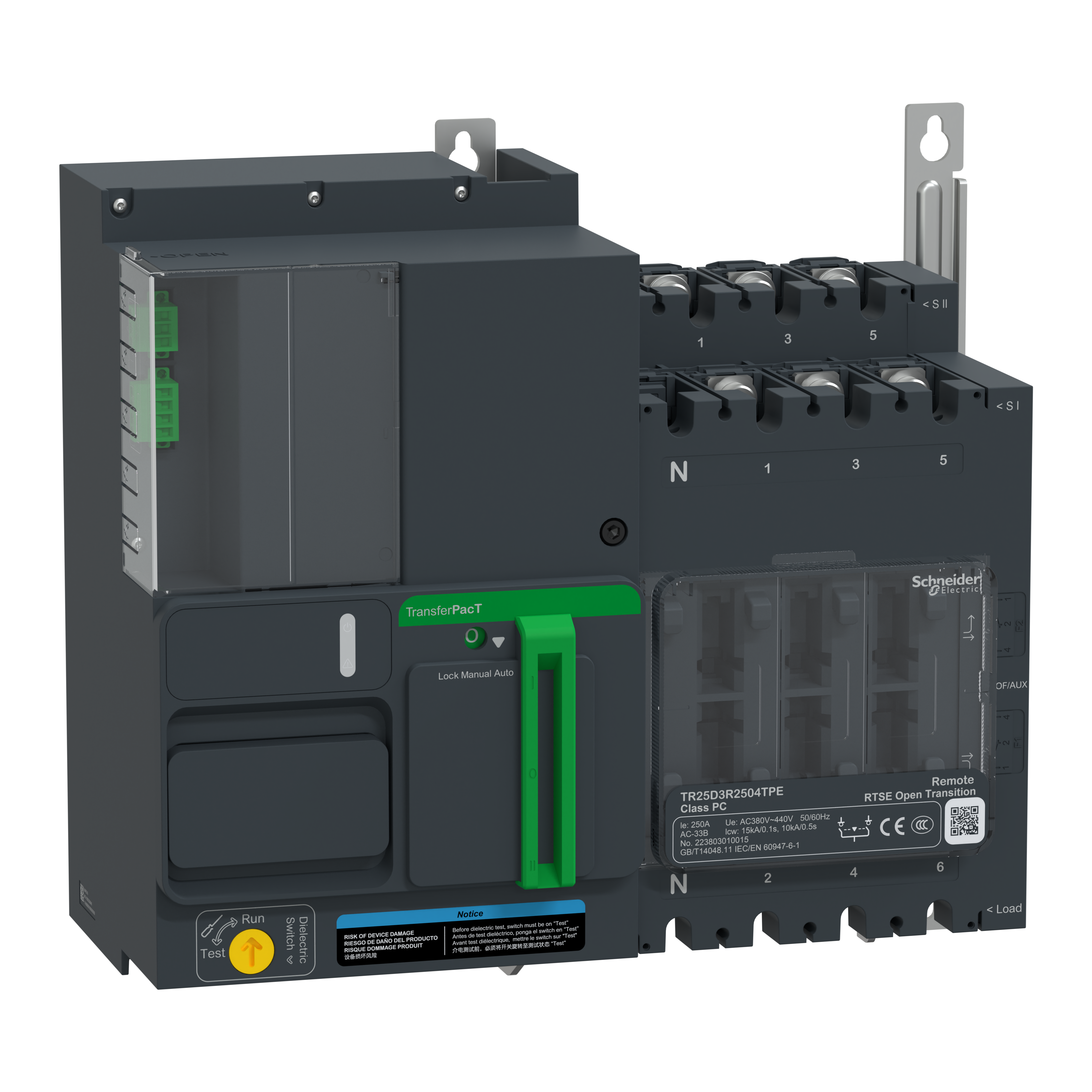 SCHNEIDER ELECTRIC - Commutatore di rete, TransferPacT, TransferPacT Remote, 3P, 160 A, 400 V