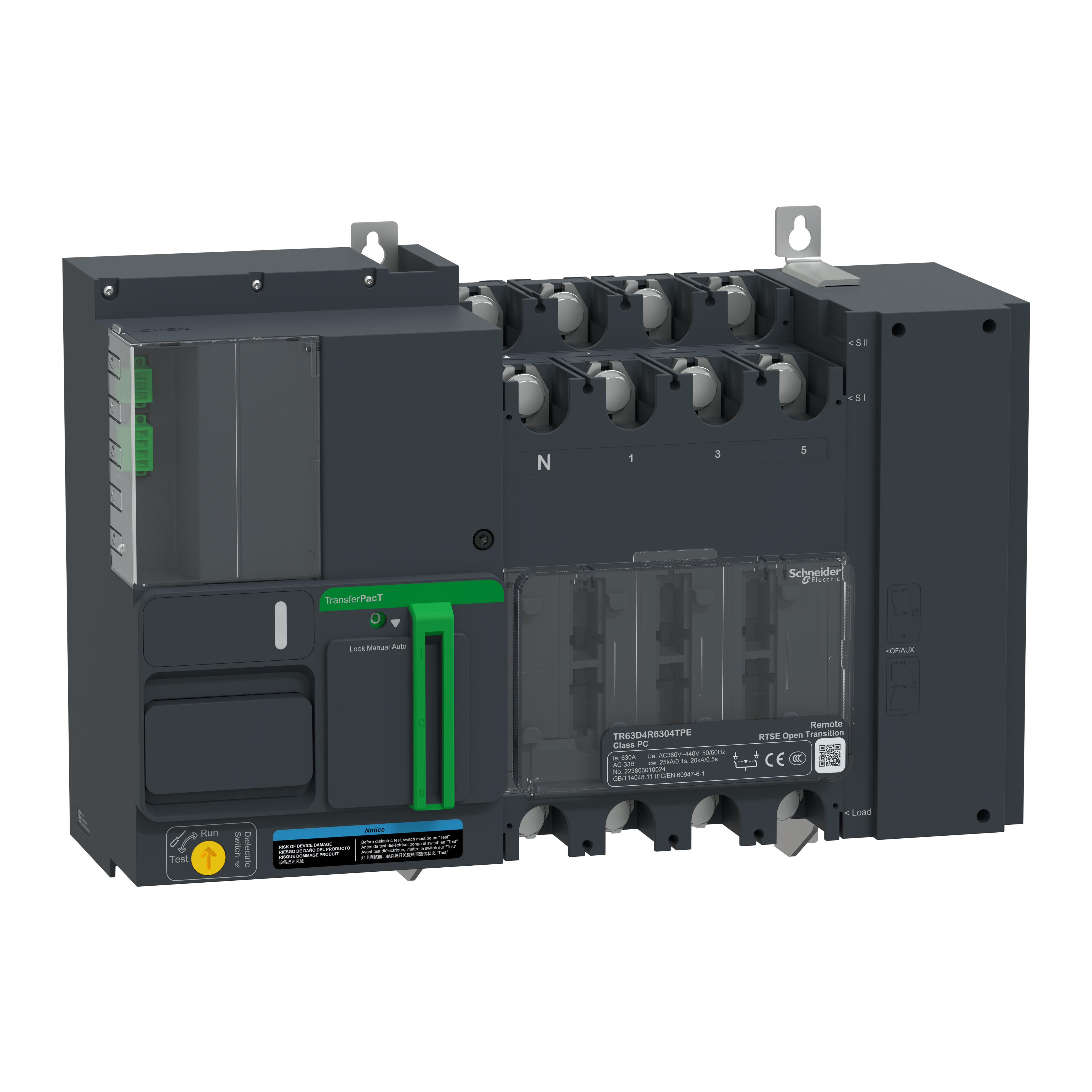 SCHNEIDER ELECTRIC - Commutatore di rete, TransferPacT, TransferPacT Remote, 4P, 630 A, 400 V
