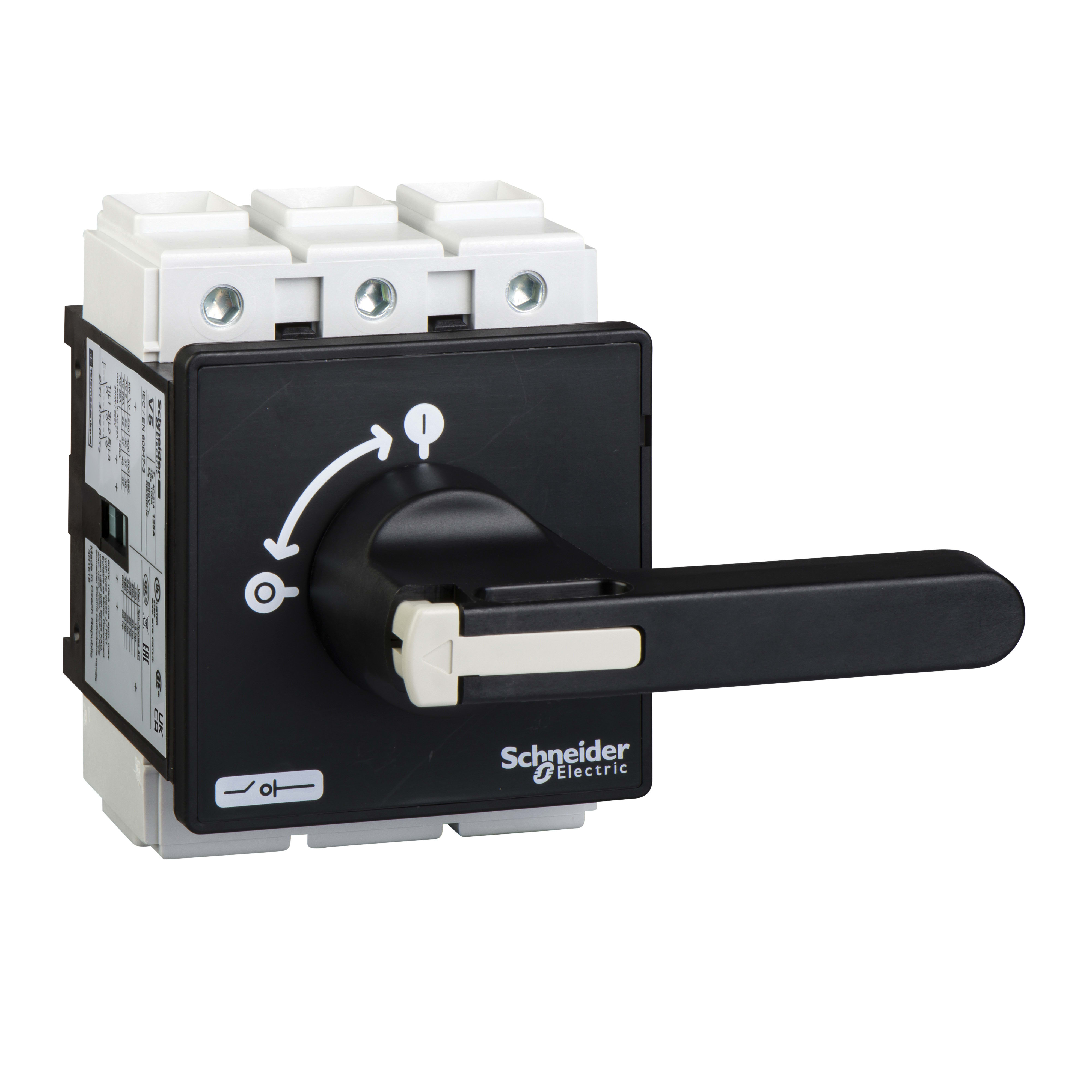 SCHNEIDER ELECTRIC - Interruttore sezionatore, TeSys, Mini Vario, 3 poli - 175 A - manovra nera lunga lucchettabile VBF6