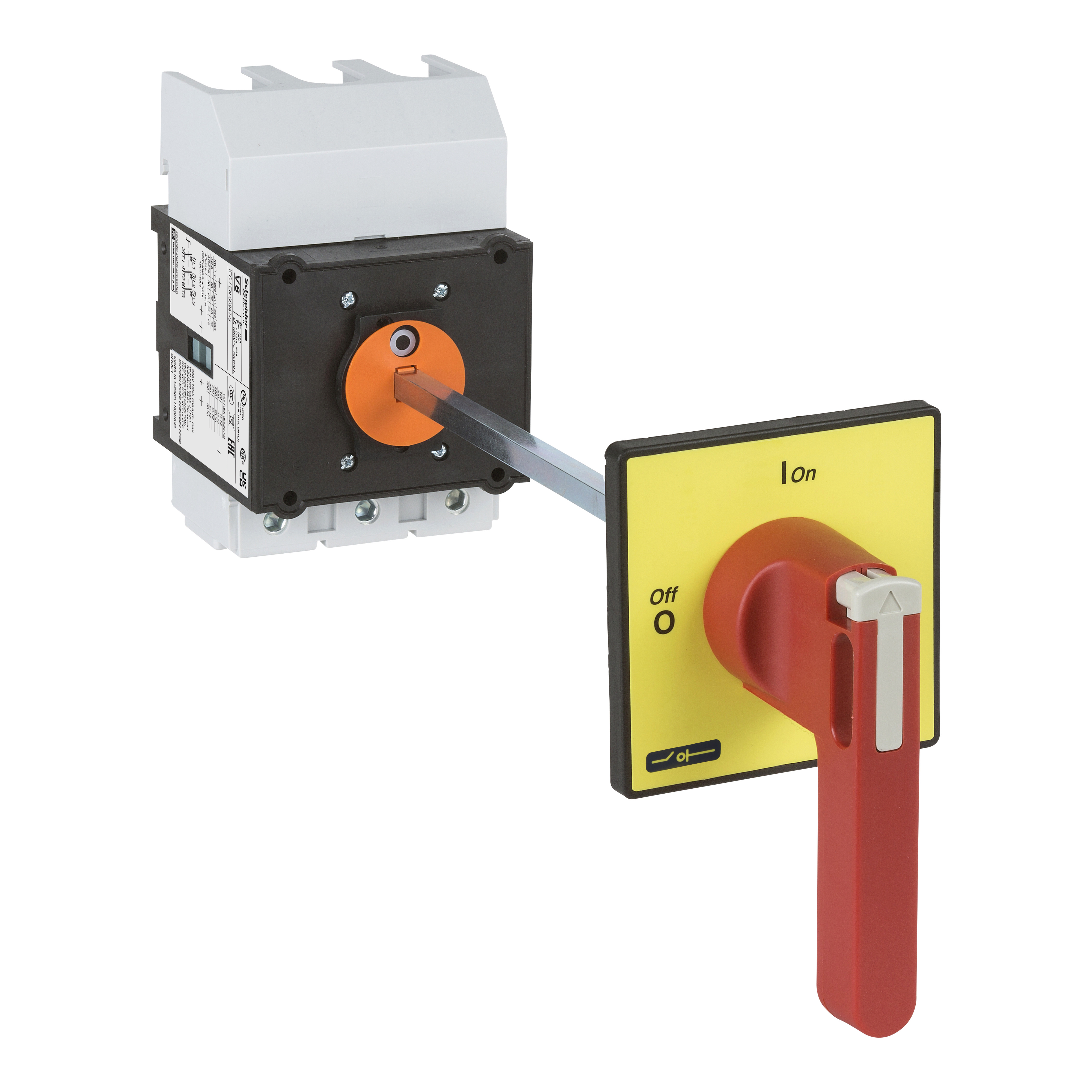 SCHNEIDER ELECTRIC - Interruttore sezionatore di emergenzia Vario, VCCF, 3 Poli - 125A manovra rossa lunga lucchettabile