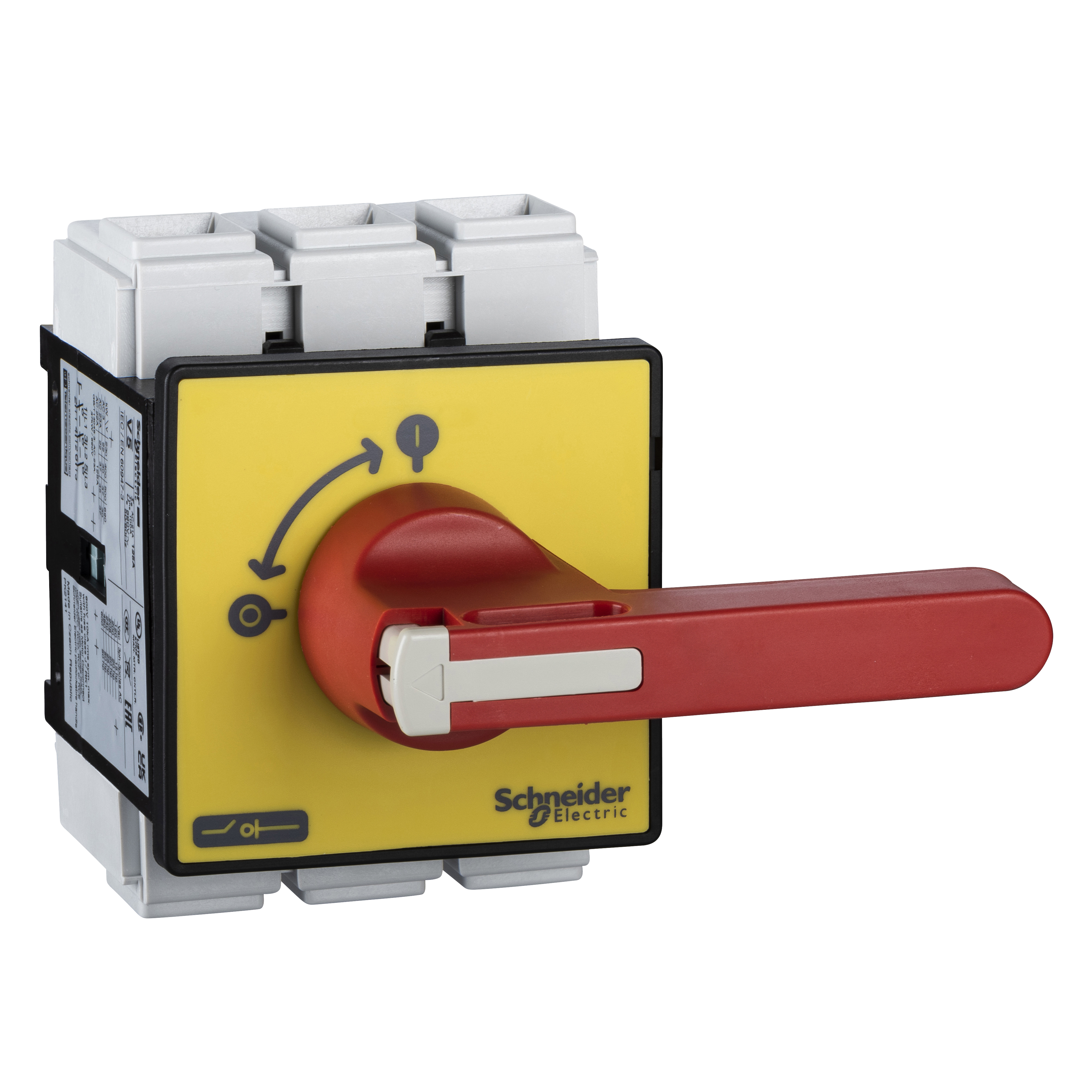 SCHNEIDER ELECTRIC - Interruttore sezionatore di emergenzia Vario, VCF, 3 Poli - 125A manovra rossa lunga lucchettabile VCF5