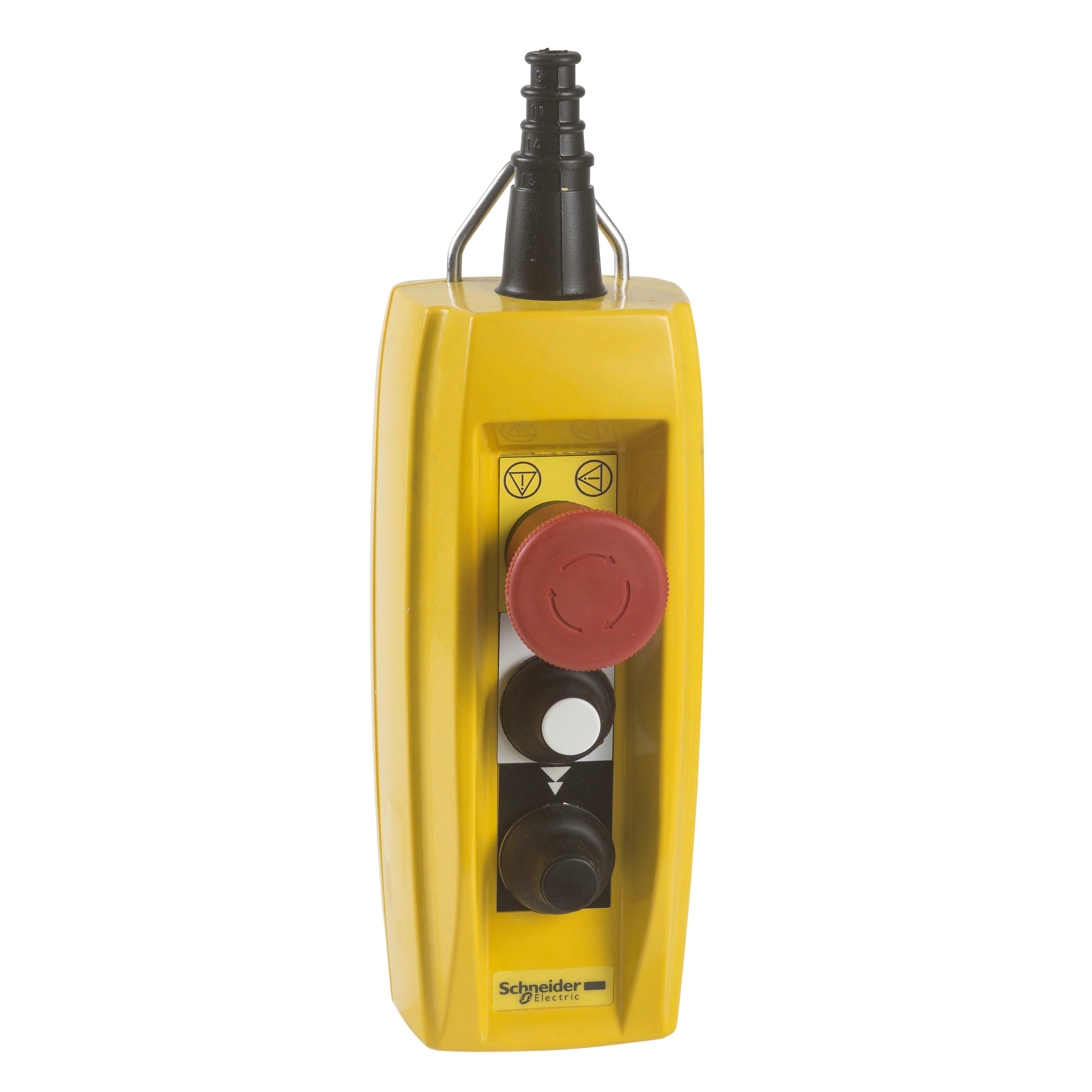 SCHNEIDER ELECTRIC - Pulsantiera pensile XAC-B - 2 pulsanti - 1 pulsante arresto di emergenza