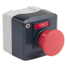 SCHNEIDER ELECTRIC - Pulsantiera completa, Harmony XALD, grigio scuro, 1 pulsante con testa a fungo rosso, 40 mm, ritorno a molla, 1NC, marcatura STOP