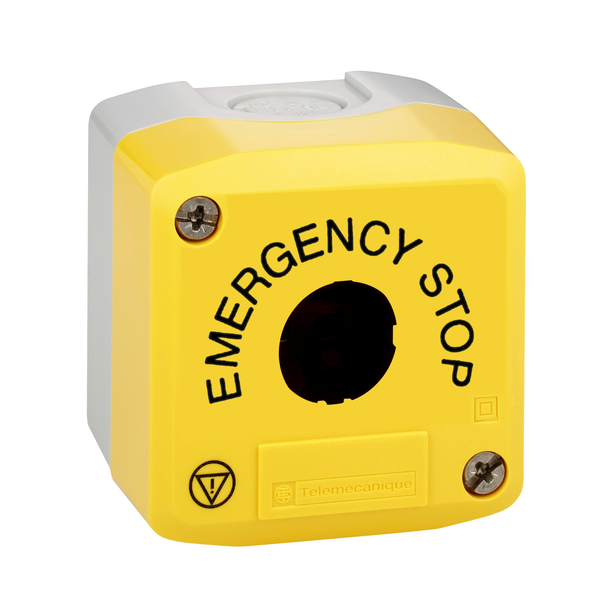 SCHNEIDER ELECTRIC - Pulsantiera vuota gialla base grigia - 1 foro - arresto emergenza
