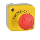 SCHNEIDER ELECTRIC - Pulsantiera, Harmony, plastica, gialla, fungo rosso 40 mm, arresto di emergenza girare per sbloccare, 1 NC, portaetichetta ARRESTO DI EMERGENZA