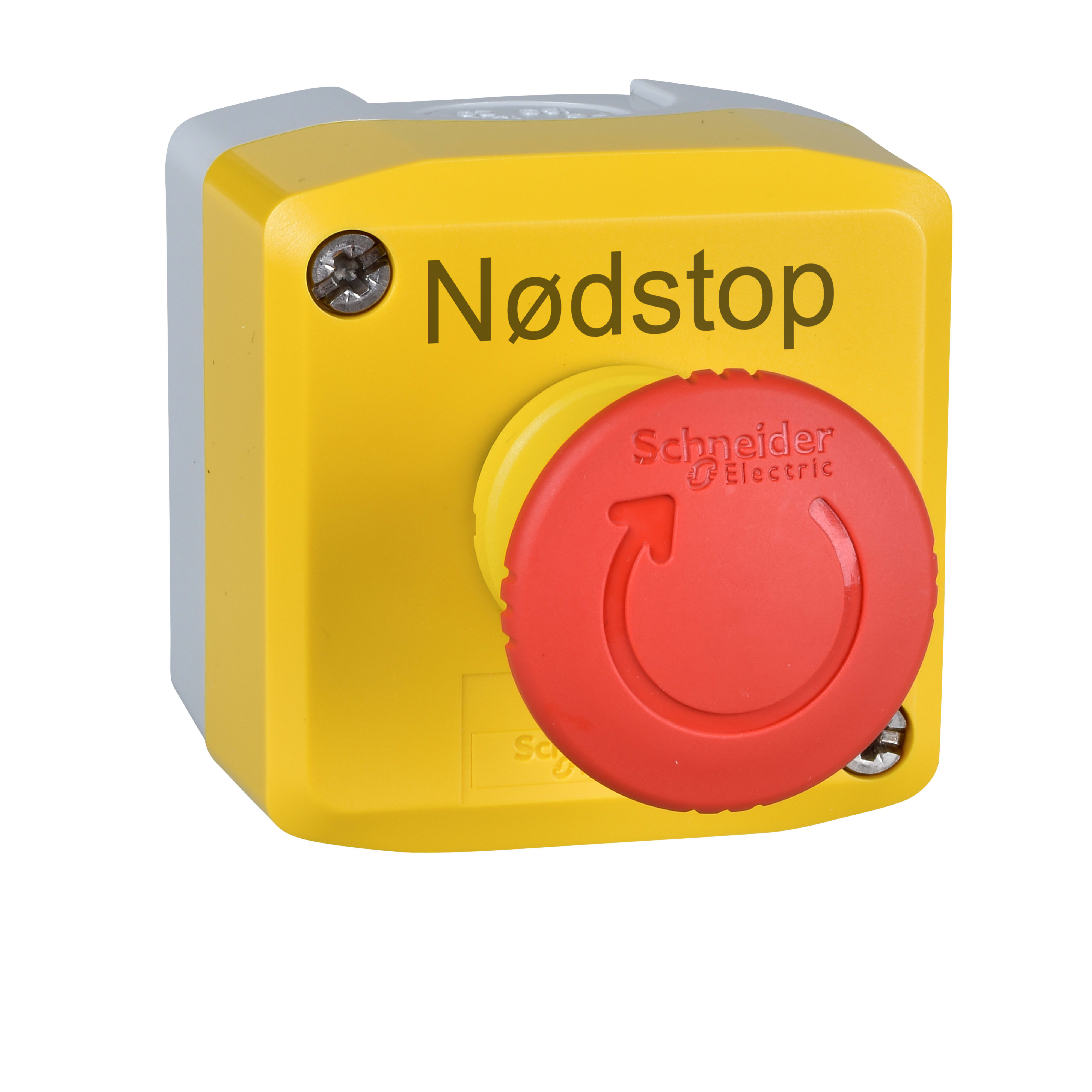 SCHNEIDER ELECTRIC - Pulsantiera in plastica completa, arresto di emergenza girare per sbloccare, rosso 2NC+1NO, con marcatura N Ø DST Ø P
