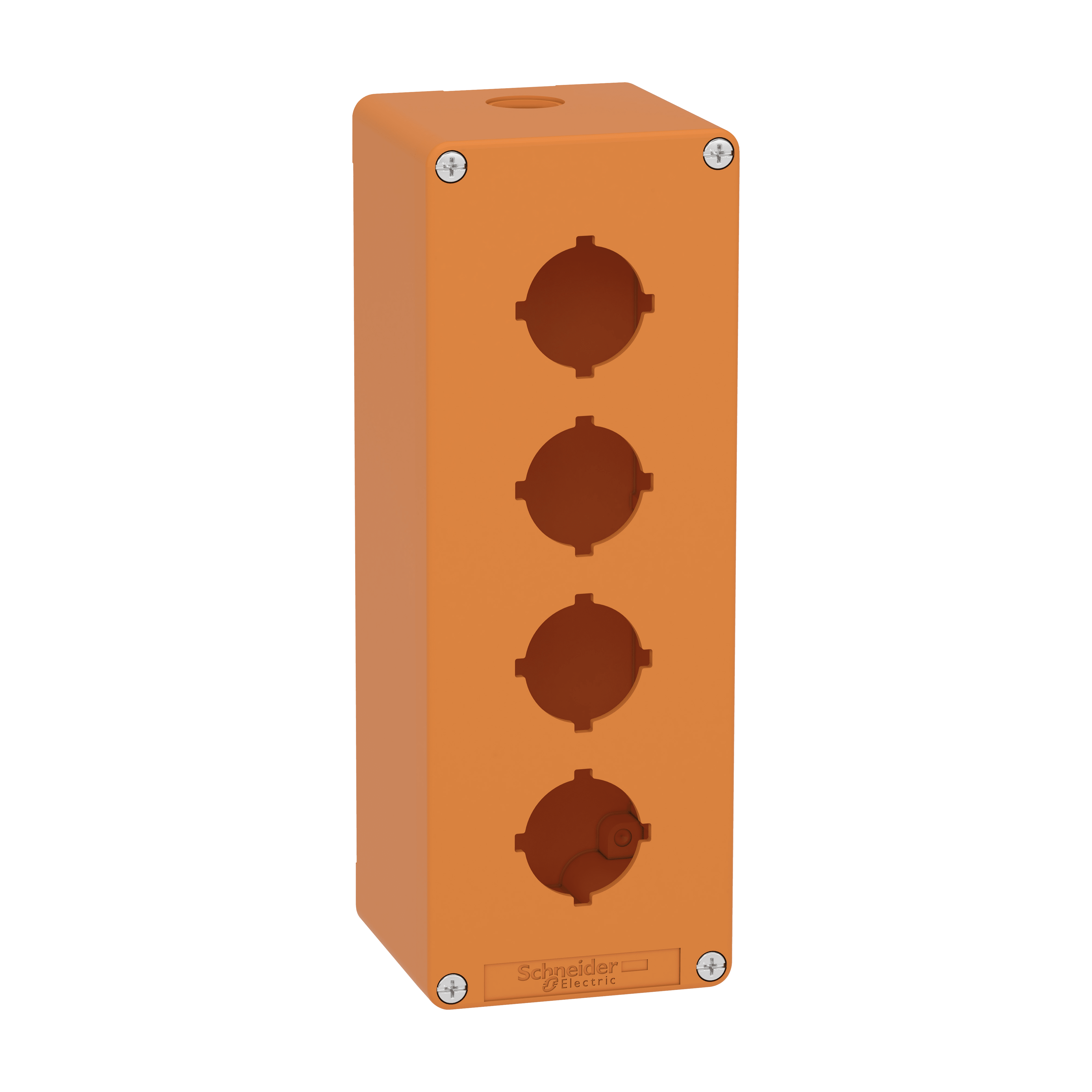 SCHNEIDER ELECTRIC - Pulsantiera vuota arancio  M25 4 fori 30MM  80X220X77 UL CSA