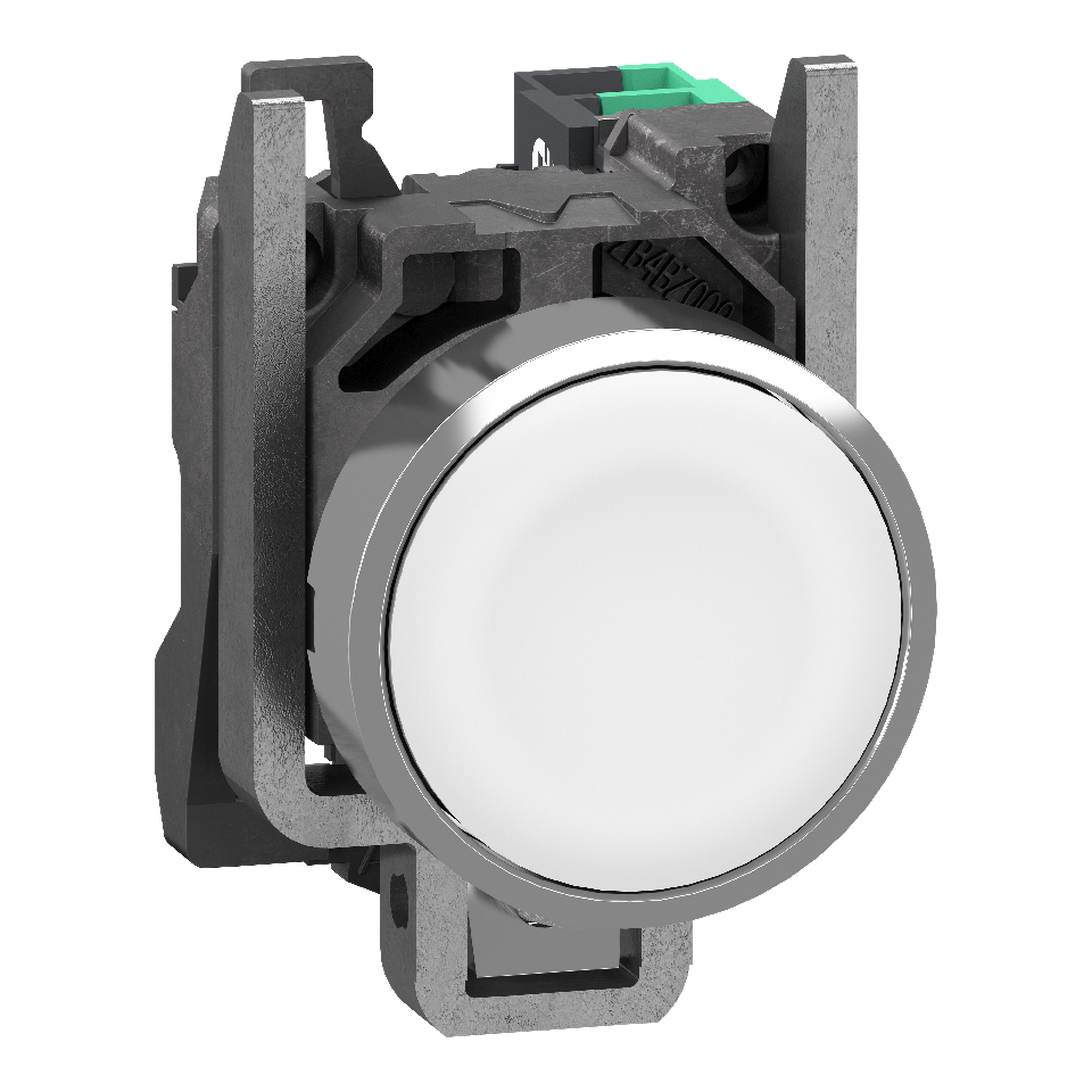 SCHNEIDER ELECTRIC - Pulsante, Harmony XB4, metallo, filoghiera, bianco, 22 mm, ad impulso, senza marcatura, 1 NO, contatti Push-in