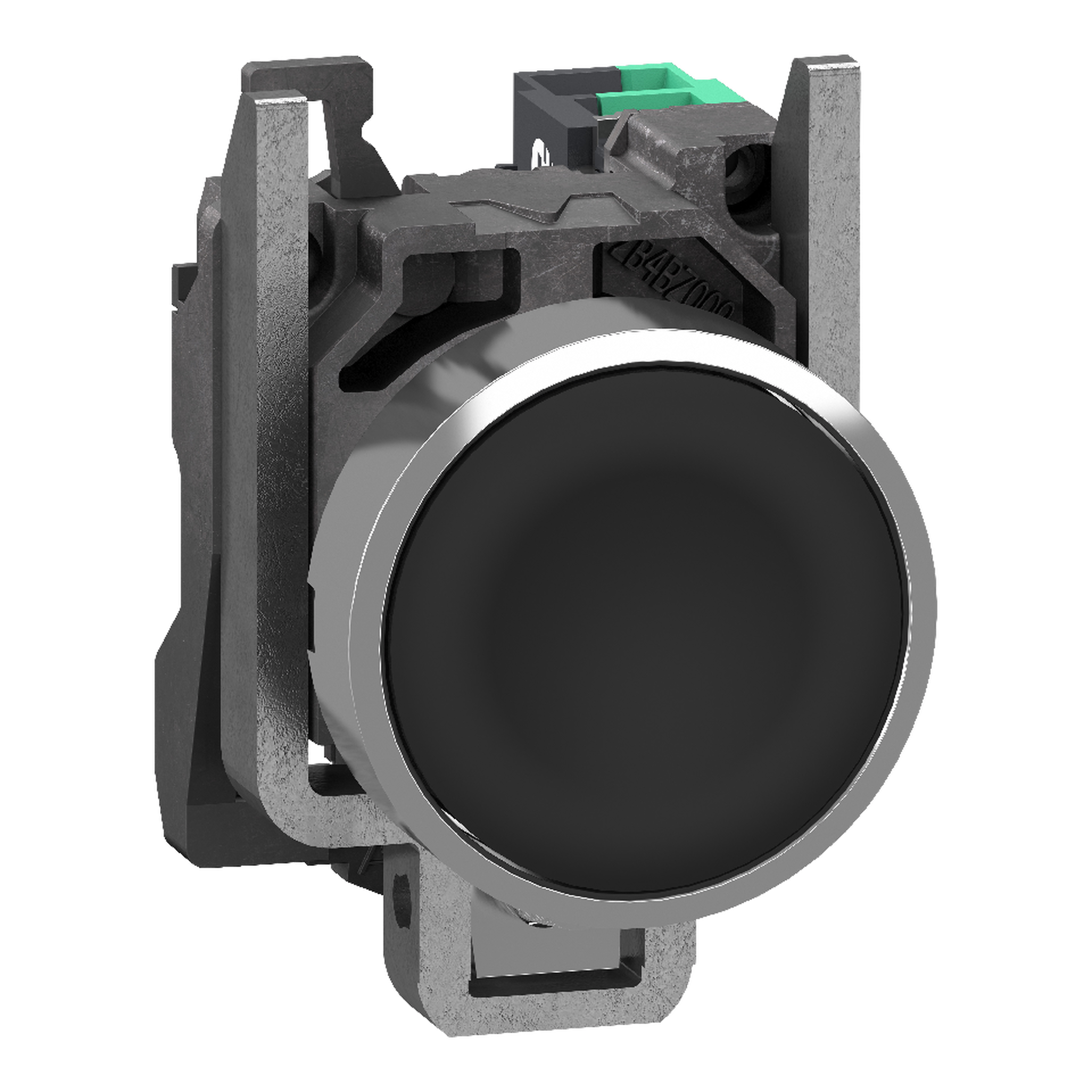 SCHNEIDER ELECTRIC - Pulsante, Harmony XB4, metallo, filoghiera, nero, 22 mm, ad impulso, senza marcatura, 1 NO, contatti Push-in