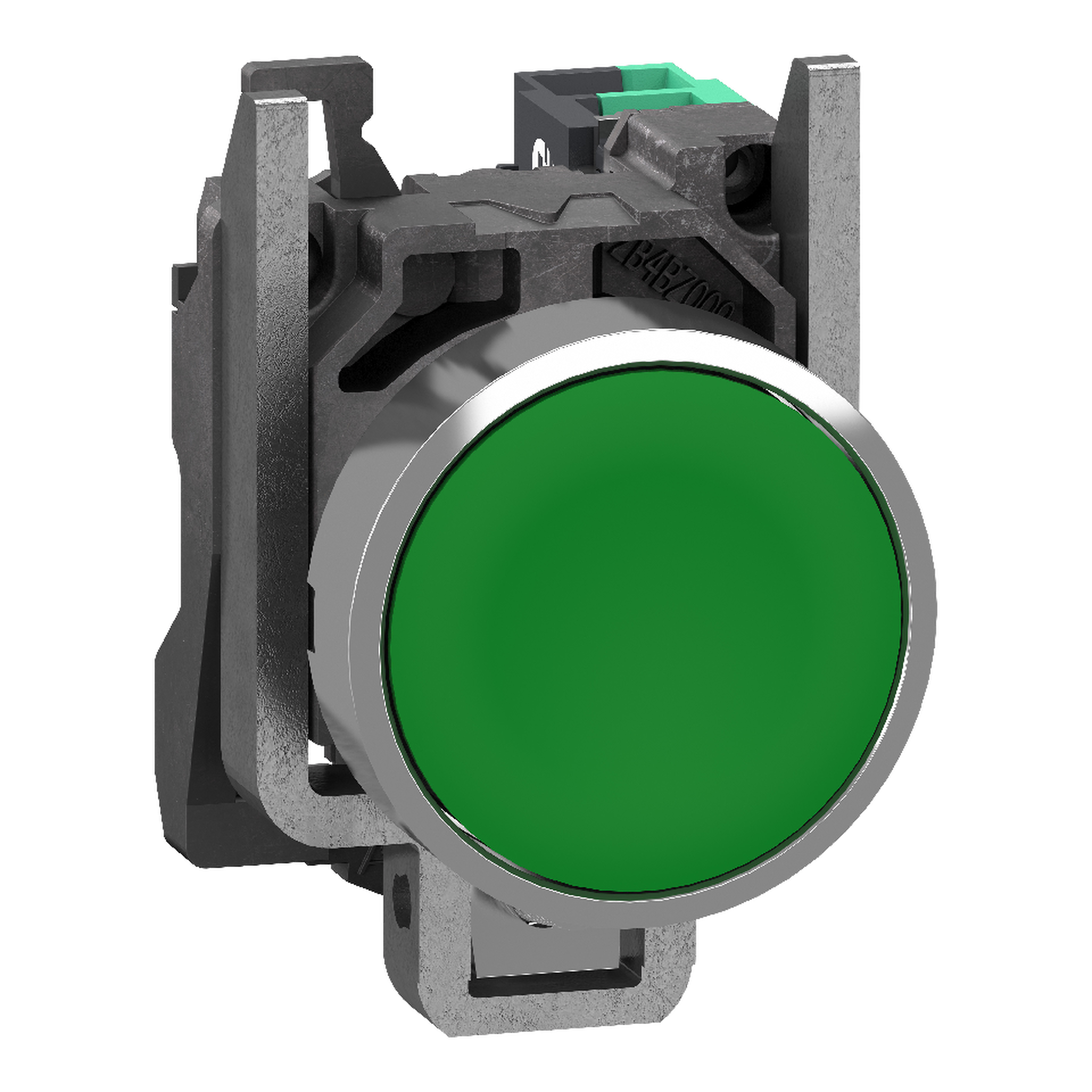 SCHNEIDER ELECTRIC - Pulsante, Harmony XB4, metallo, filoghiera, verde, 22 mm, ad impulso, senza marcatura, 1 NO, contatti Push-in