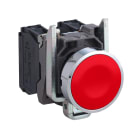 SCHNEIDER ELECTRIC - Pulsante, Harmony XB4, metallo, a filo ghiera, rosso, 22 mm, ad impulso, senza marcatura, 1NO+1NC