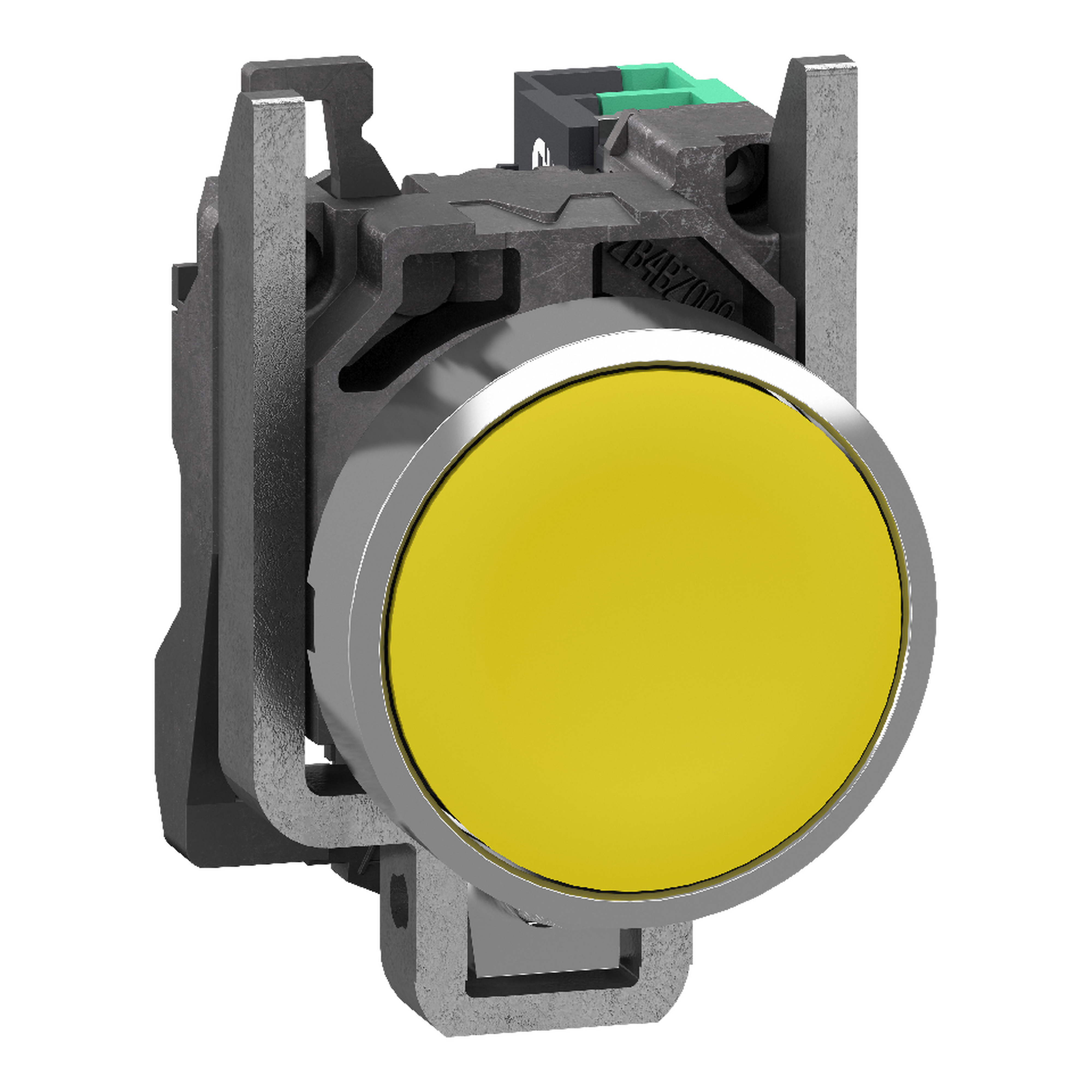 SCHNEIDER ELECTRIC - Pulsante, Harmony XB4, metallo, filoghiera, giallo, 22 mm, ad impulso, senza marcatura, 1 NO, contatti Push-in
