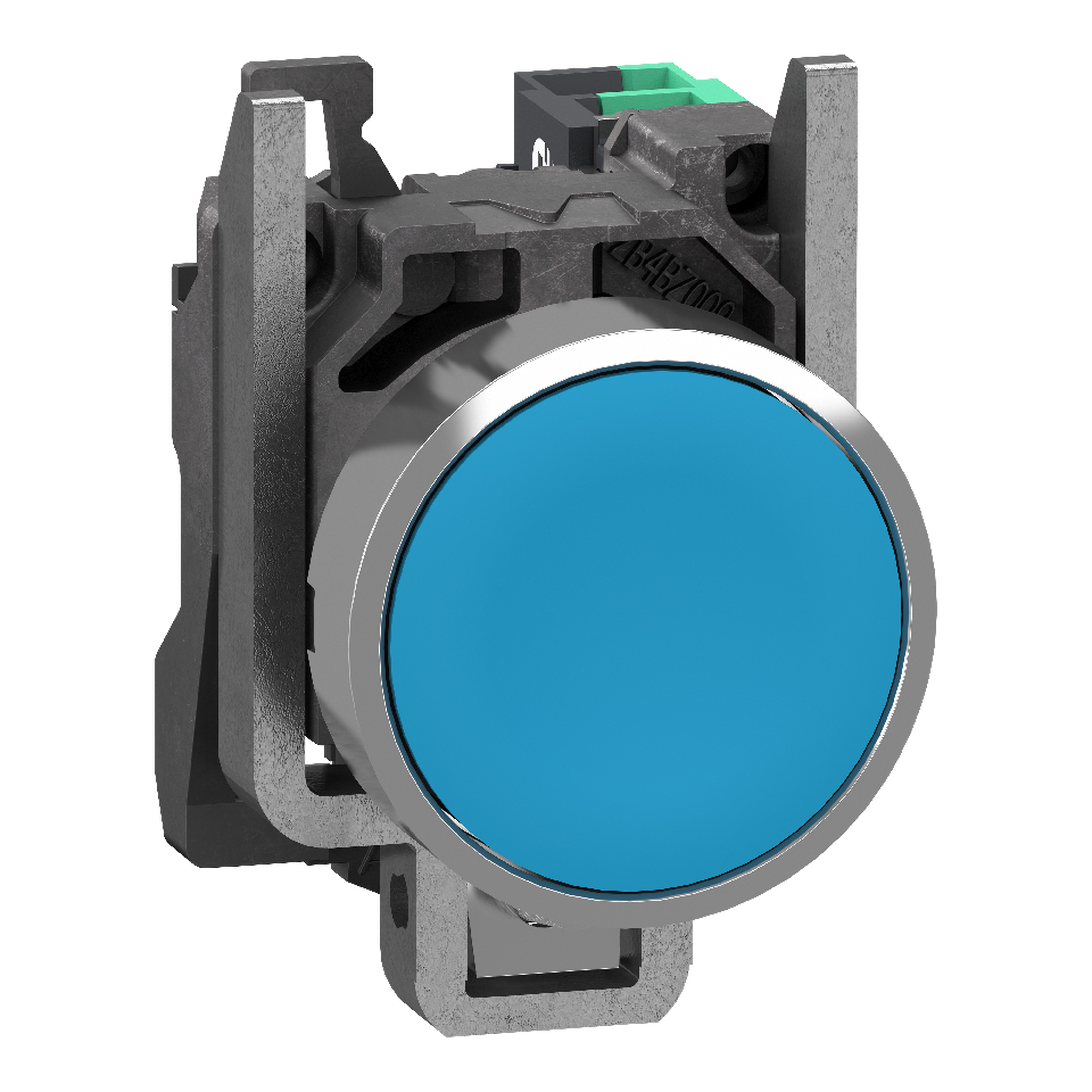 SCHNEIDER ELECTRIC - Pulsante, Harmony XB4, metallo, filoghiera, blu, 22 mm, ad impulso, senza marcatura, 1 NO, contatti Push-in