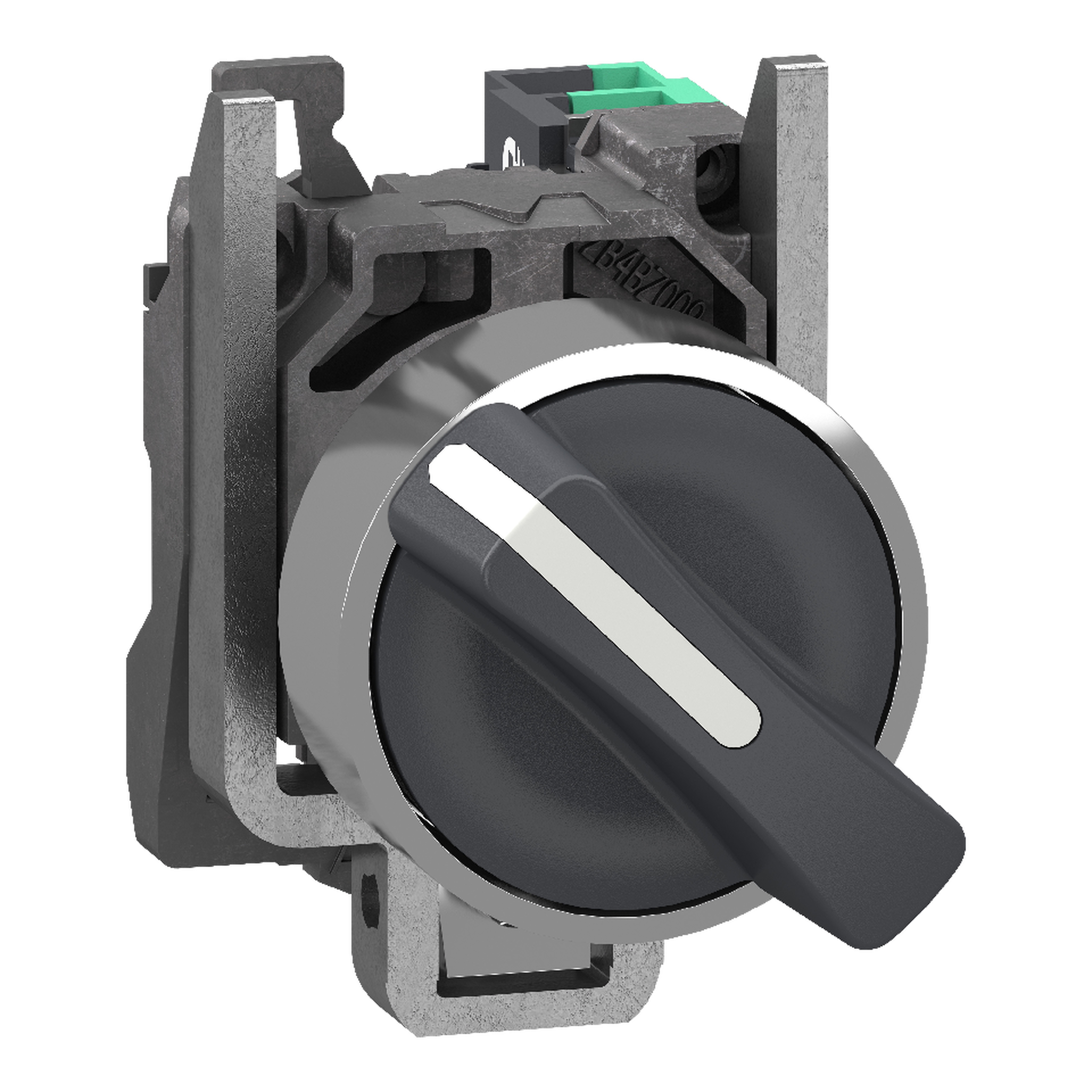 SCHNEIDER ELECTRIC - Selettore a leva, Harmony XB4, metallo, nero, 22 mm, 2 posizioni, fisso, 1 NO, contatti Push-in
