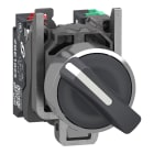 SCHNEIDER ELECTRIC - Selettore a leva, Harmony XB4, metallo, nero, 22 mm, 2 posizioni, fisso, NO + NC, contatti Push-in