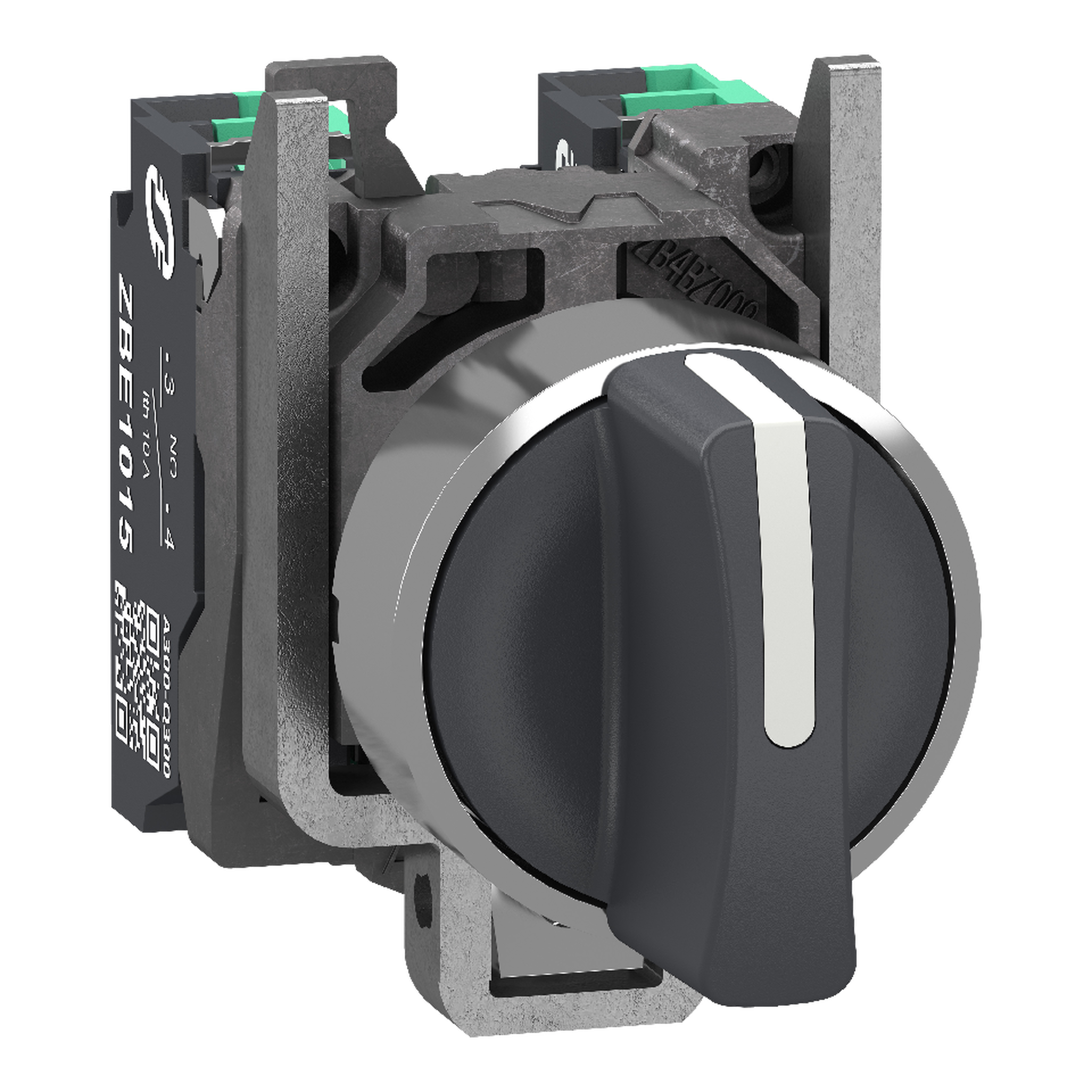 SCHNEIDER ELECTRIC - Selettore a leva, Harmony XB4, metallo, nero, 22 mm, 3 posizioni, fisso, 2 NO, contatti Push-in XB4BD335